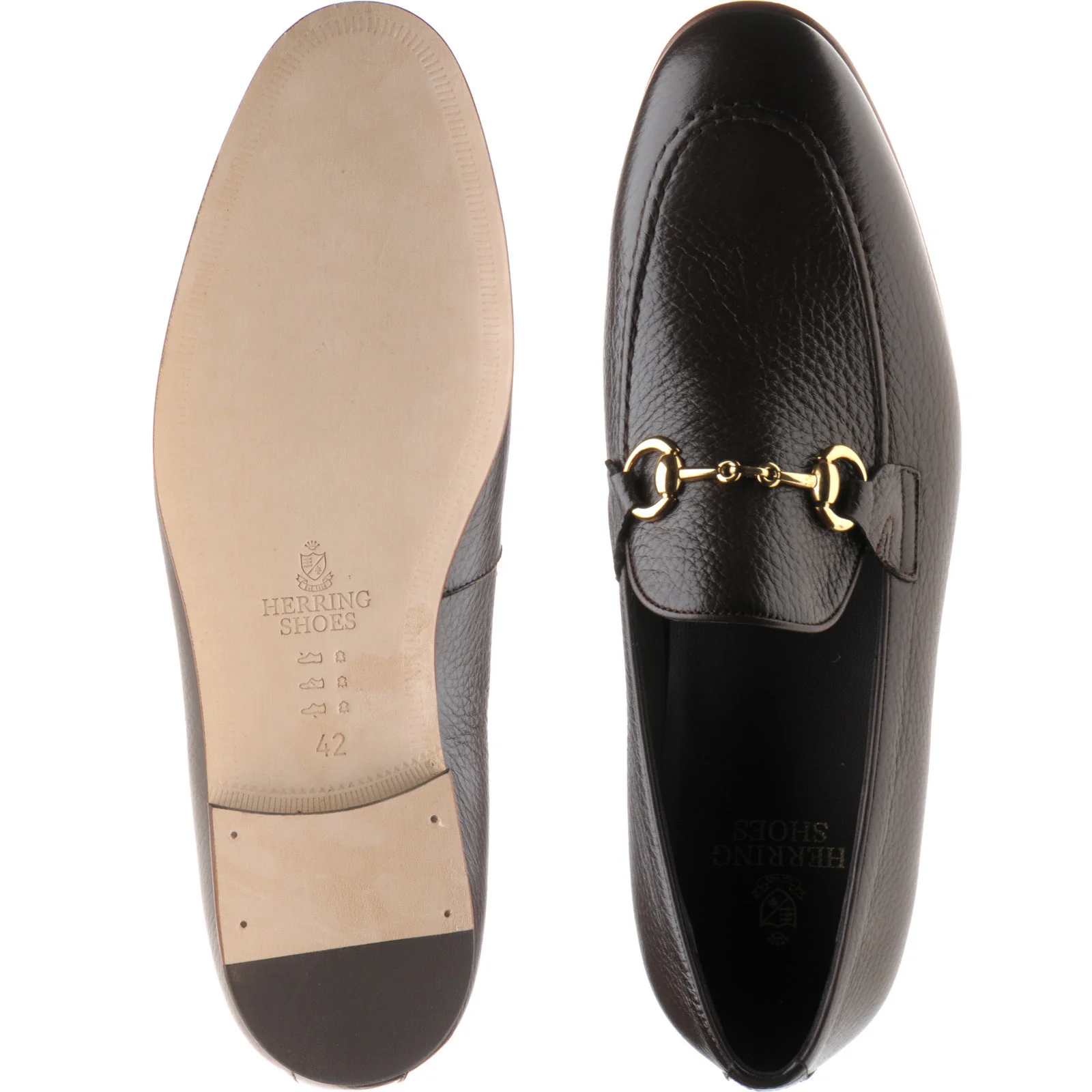 Herring Snaffle mens loafers in brown deerskin - Image 3