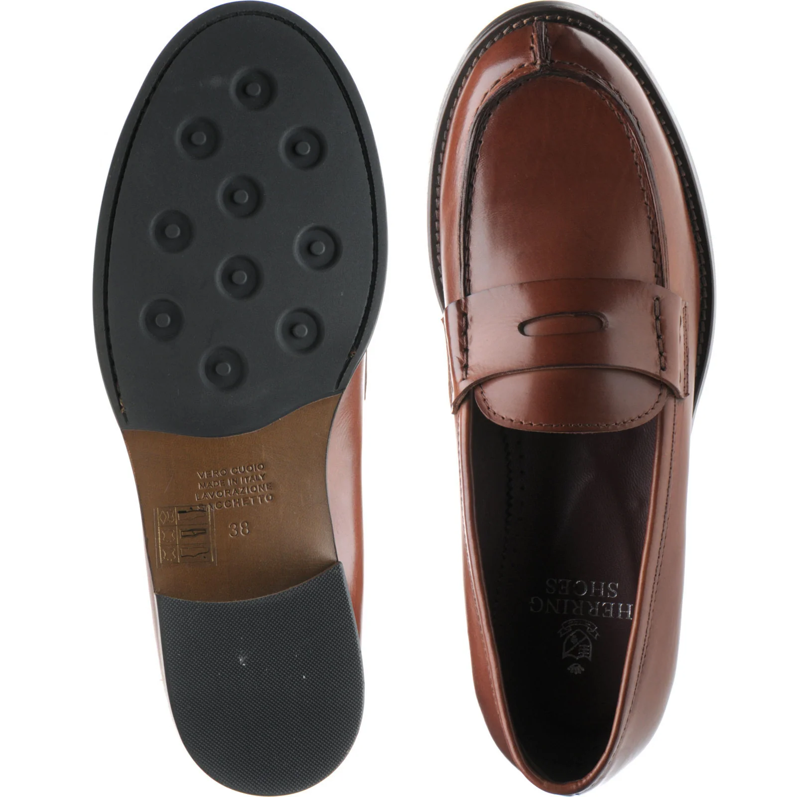 Herring Sophia ladies hybrid-soled loafers in light brown calf - Image 3