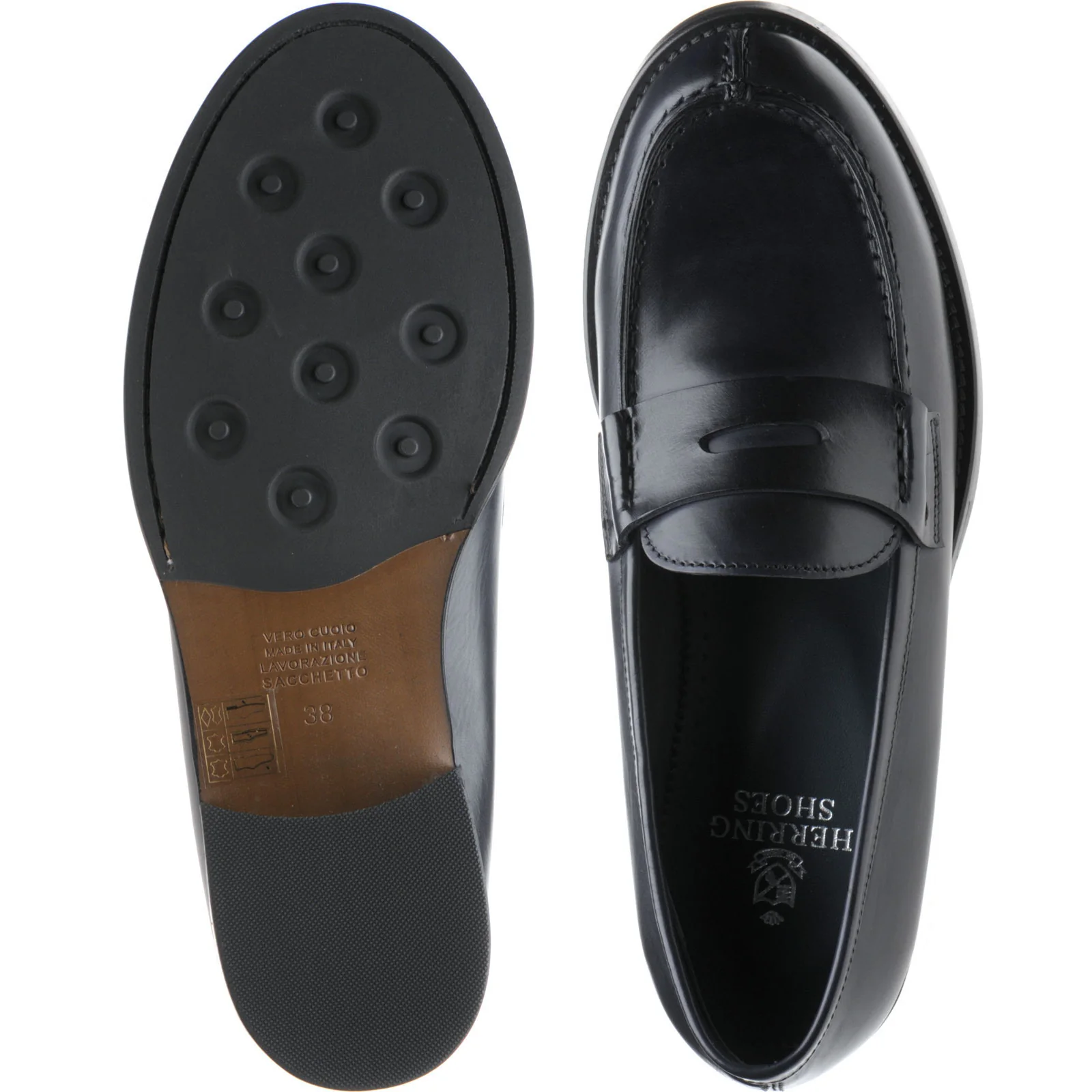Herring Sophia ladies hybrid-soled loafers in navy calf - Image 3
