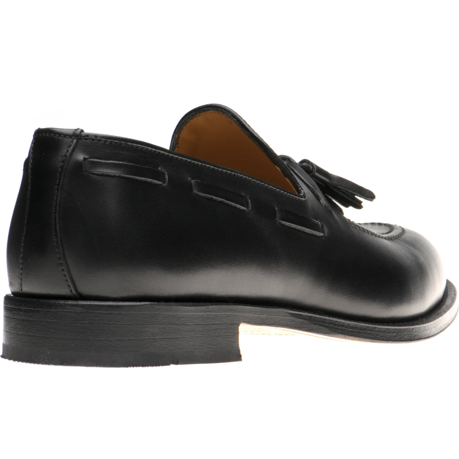 Herring St Davids mens tasselled loafers in black calf (second) - Image 4