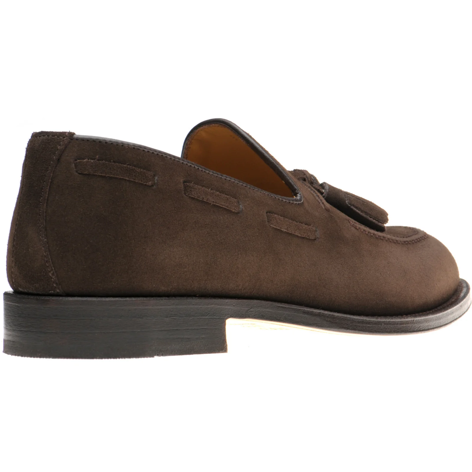 Herring St Davids mens tasselled loafers in dark brown suede (second) - Image 4