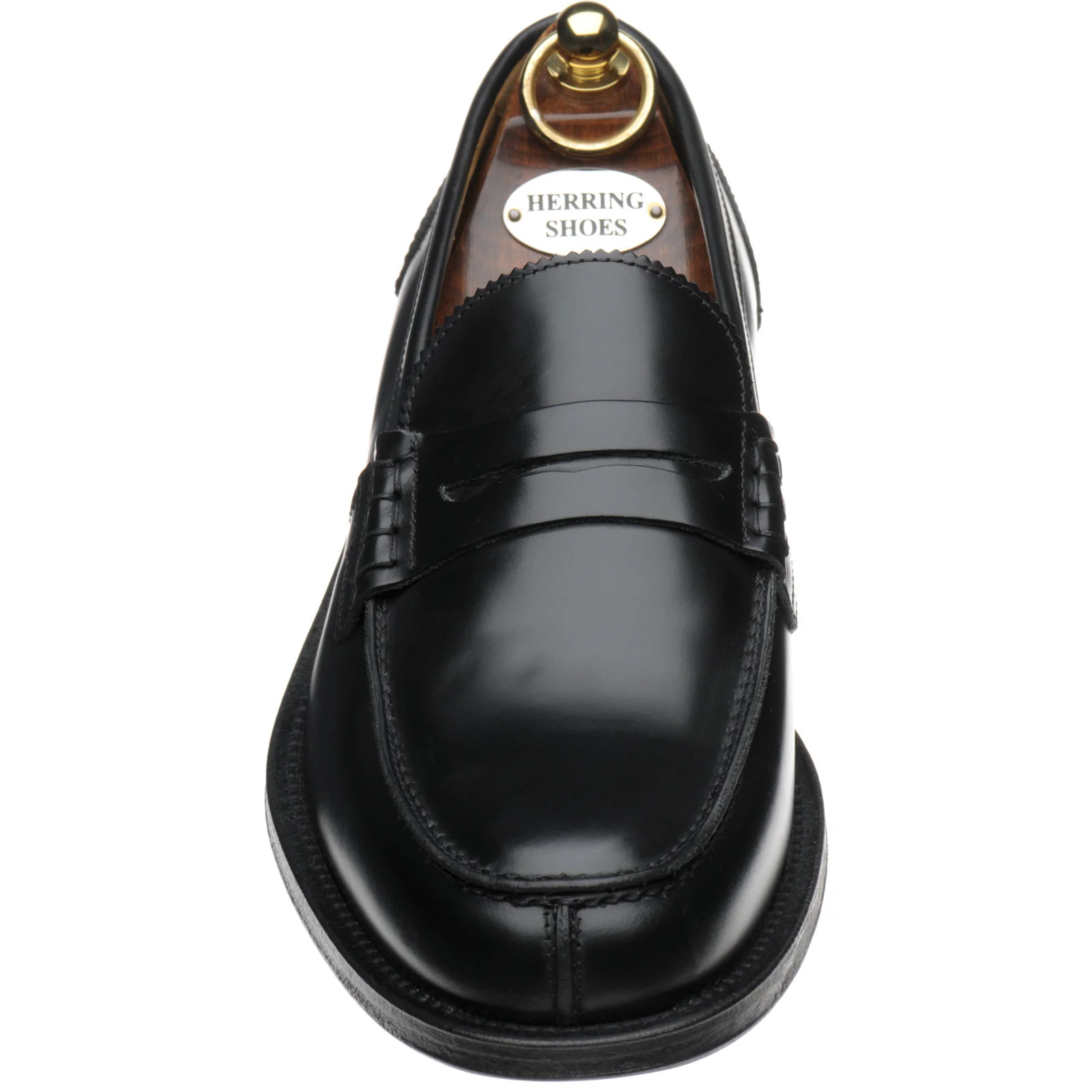 Herring St George mens loafers in black polished - Image 2