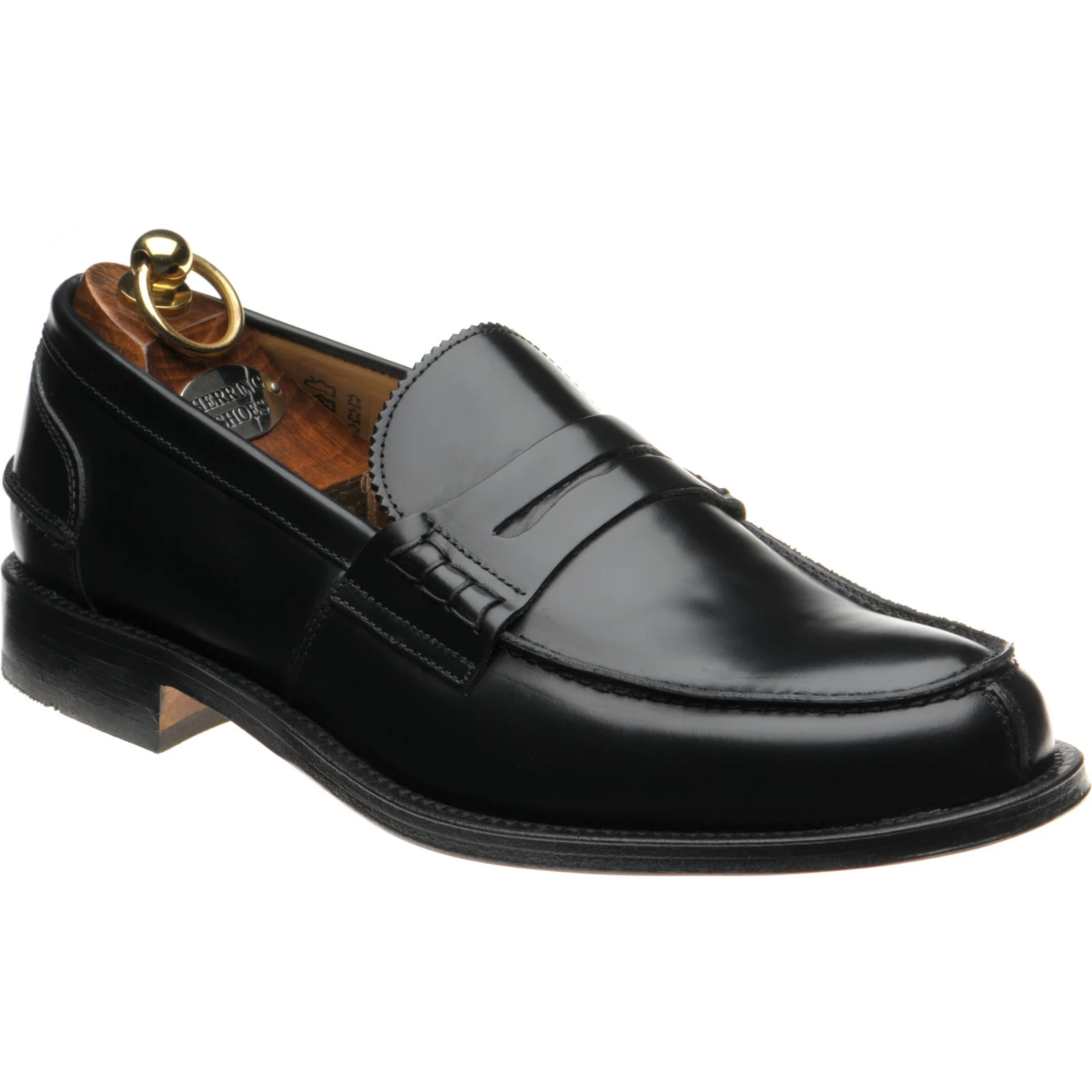 Herring St George mens loafers in black polished (second)