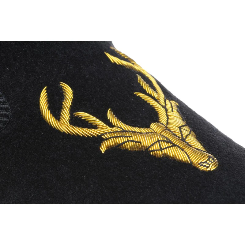 Herring Stag Slipper mens house shoes in black velvet - Image 4