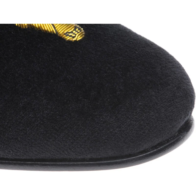 Herring Stag Slipper mens house shoes in black velvet - Image 5