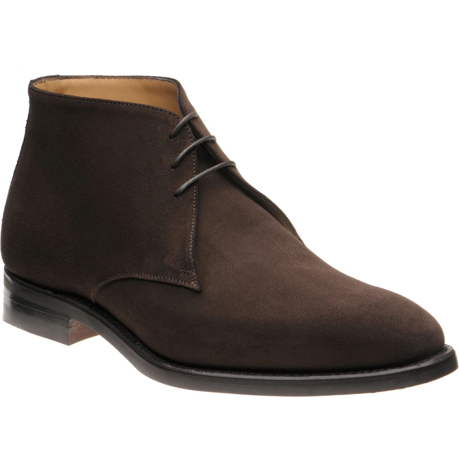 Herring Stancombe mens Chukka boots in dark brown suede