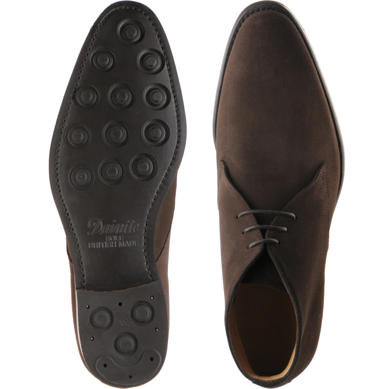 Herring Stancombe mens Chukka boots in dark brown suede - Image 3