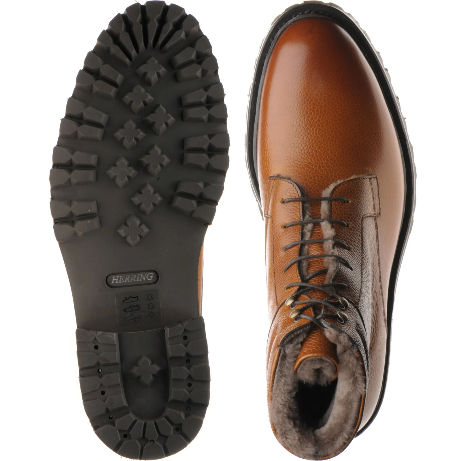 Herring Stavanger mens rubber-soled boots in tan grain - Image 3