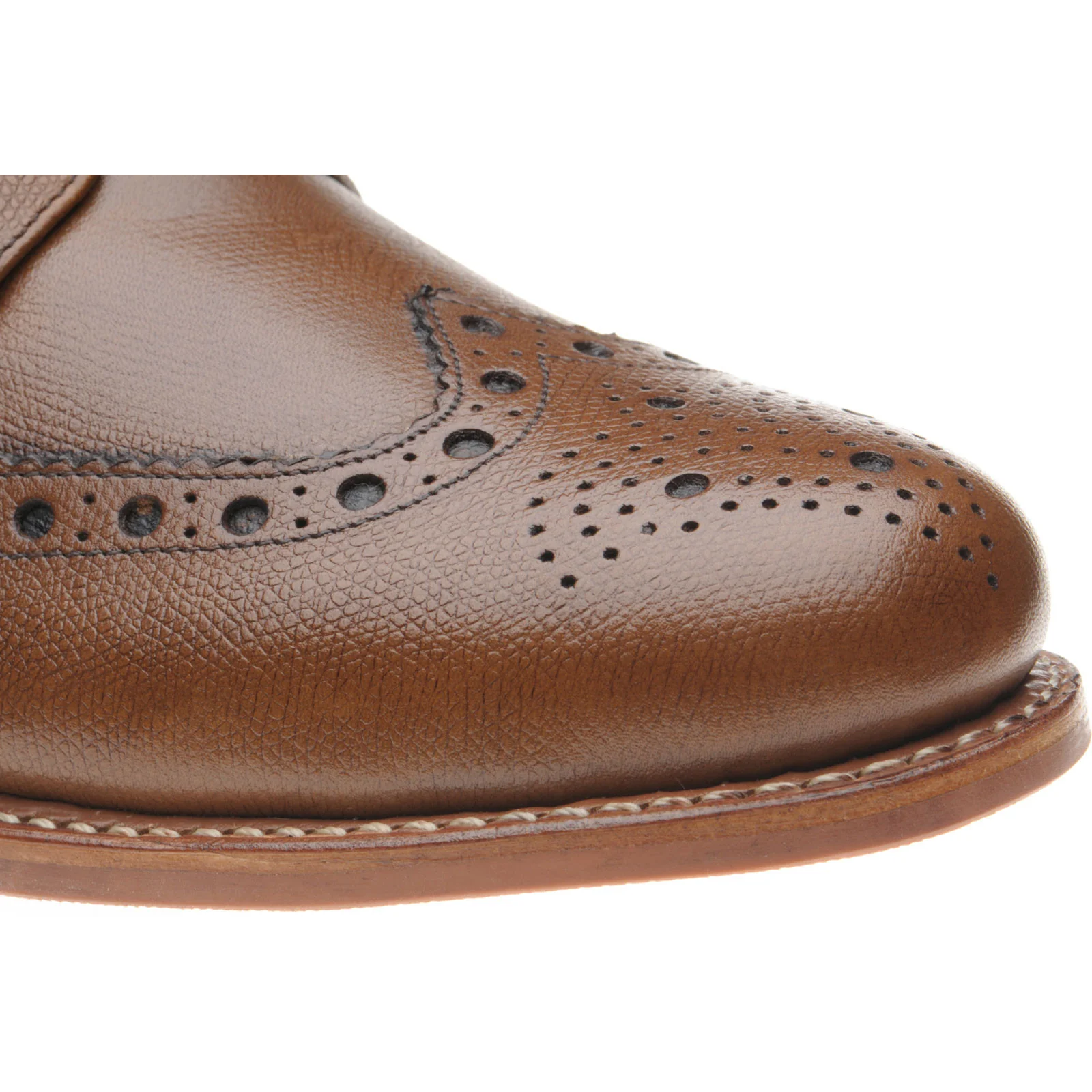 Herring Steeperton mens rubber-soled brogue boots in brown grain - Image 5