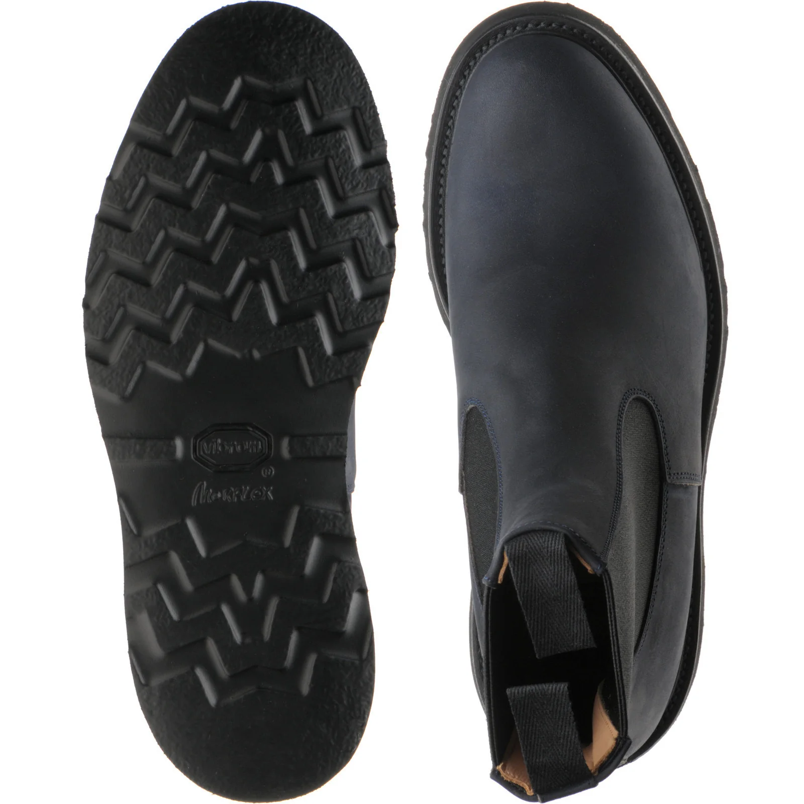 Herring Stephen mens rubber-soled Chelsea boots in navy chamois - Image 3