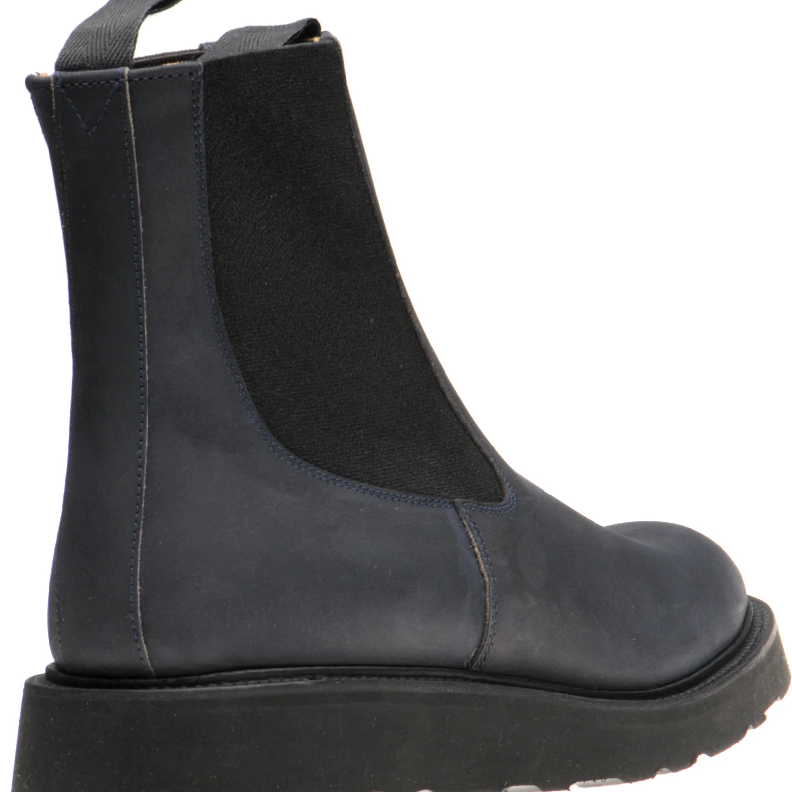 Herring Stephen mens rubber-soled Chelsea boots in navy chamois - Image 4