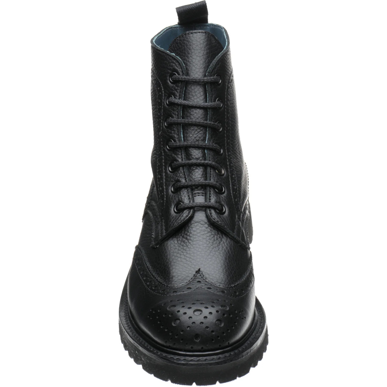 Herring Stephy ladies rubber-soled brogue boots in black muflone calf - Image 2