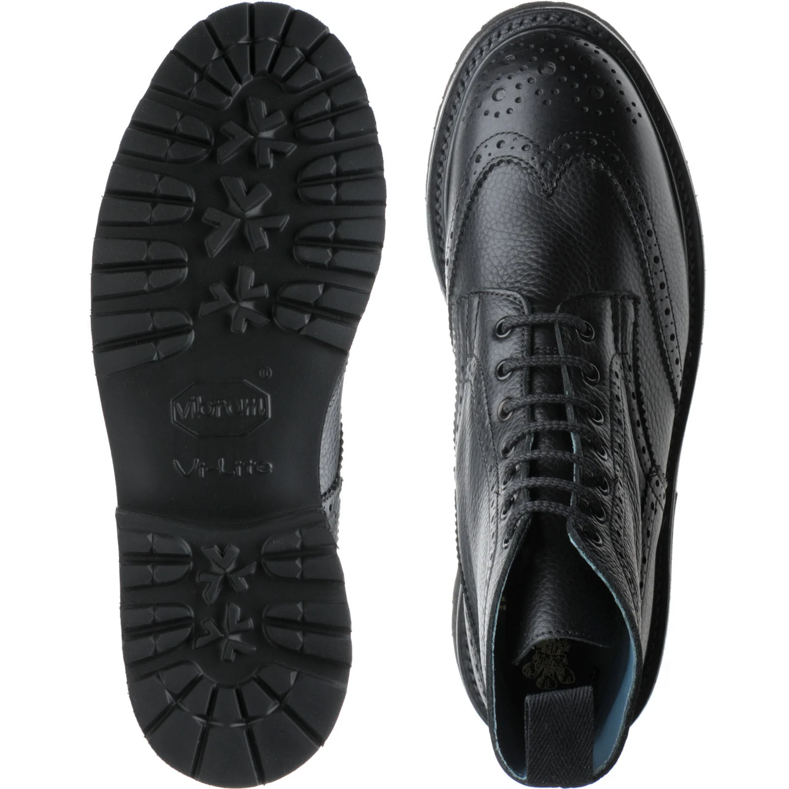 Herring Stephy ladies rubber-soled brogue boots in black muflone calf - Image 3