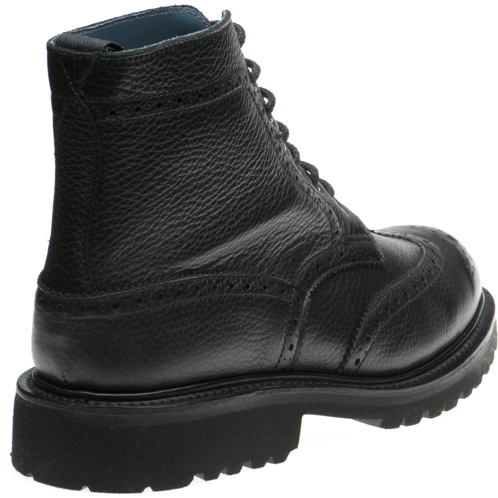 Herring Stephy ladies rubber-soled brogue boots in black muflone calf - Image 4