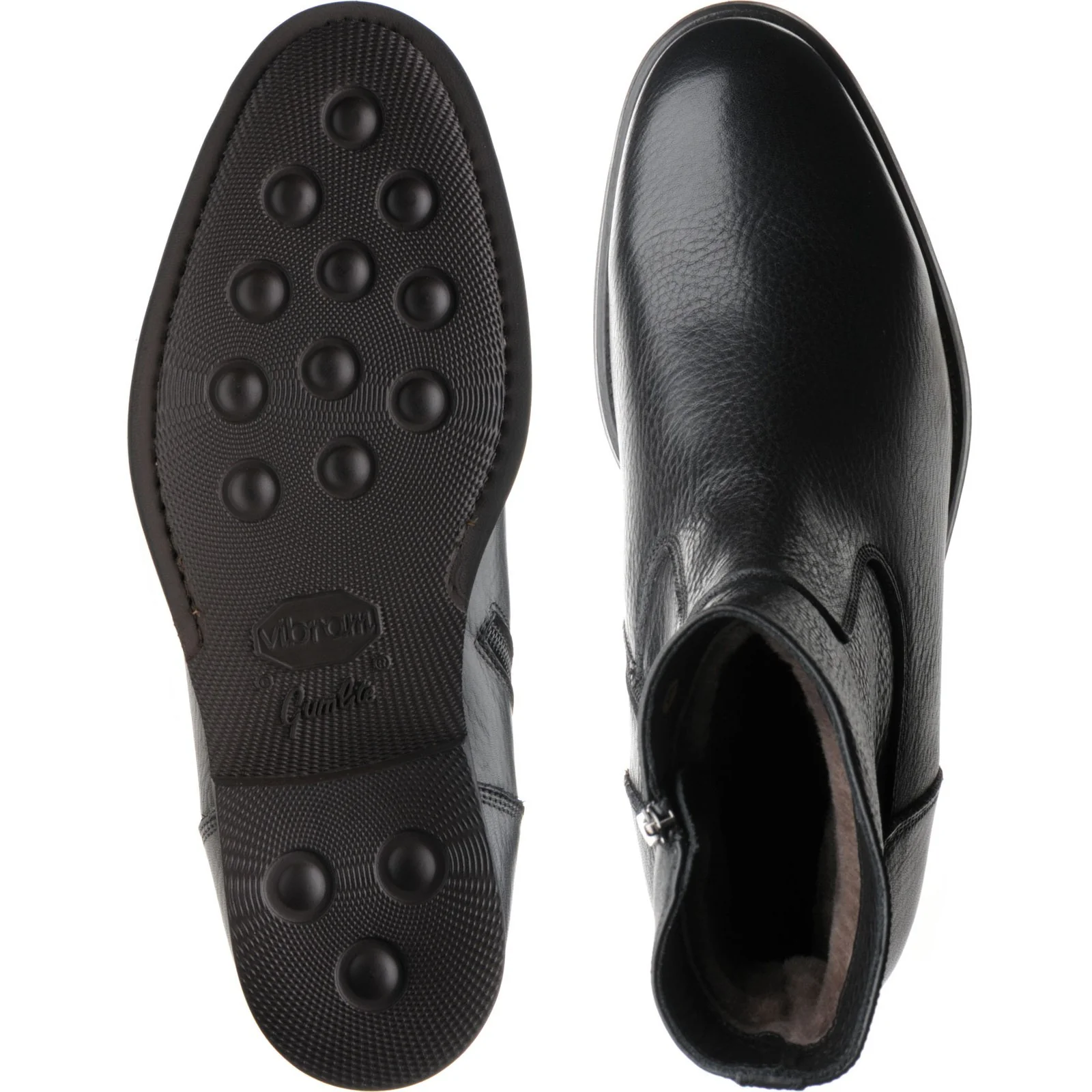 Herring Stockholm (Warm Lined) mens rubber-soled boots in black grain - Image 3