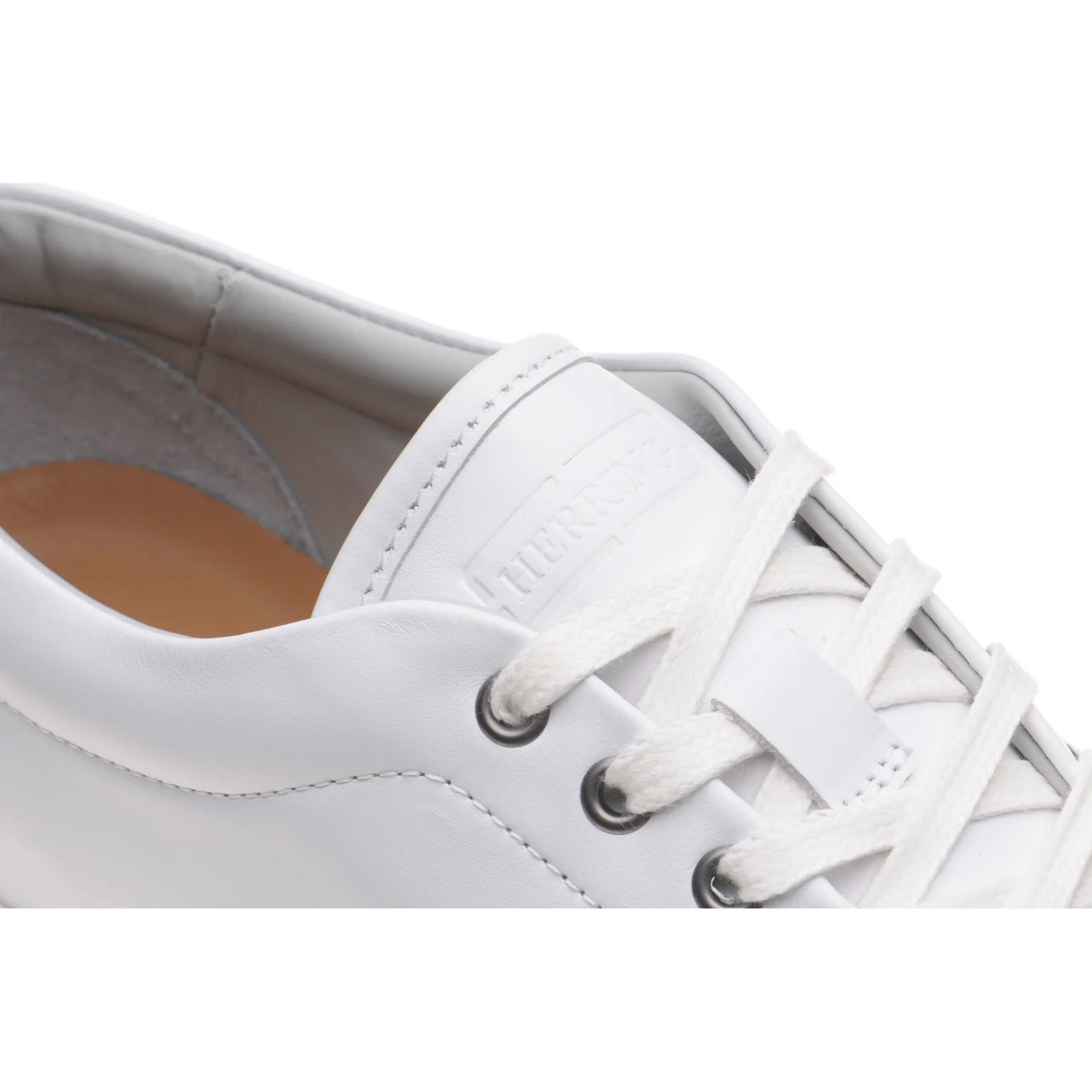 Herring Strike II mens rubber-soled trainers in white calf - Image 5