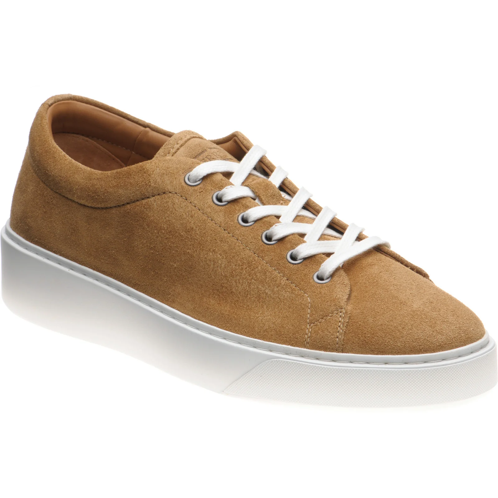 Herring Strike II Suede mens rubber-soled trainers in camel suede