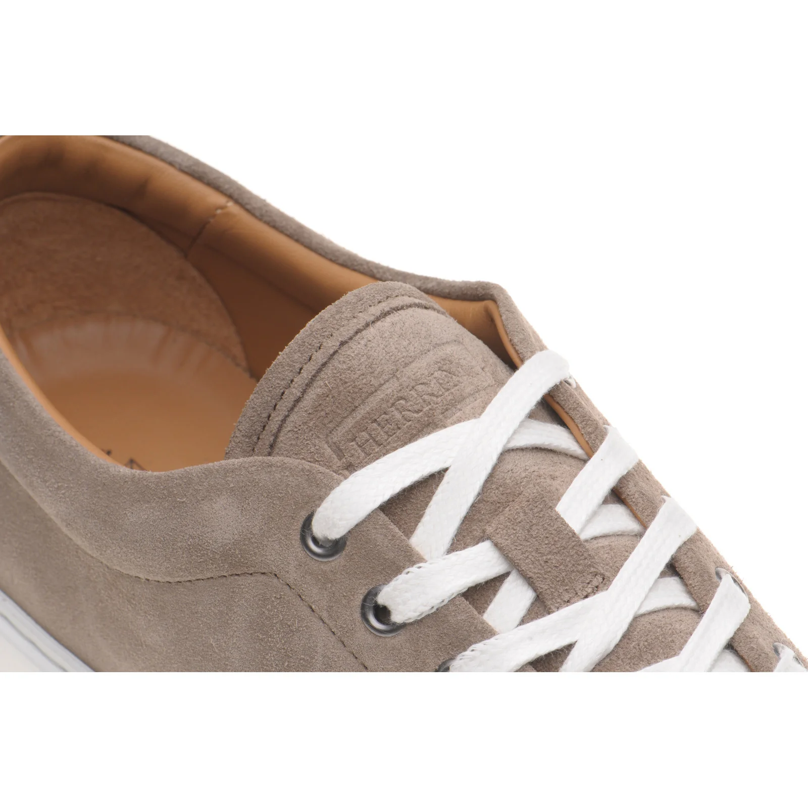 Herring Strike II Suede mens rubber-soled trainers in mocha suede - Image 5