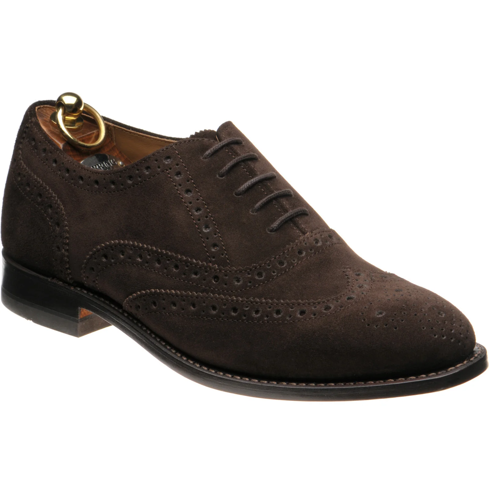 Herring Surrey II mens brogues in dark brown suede