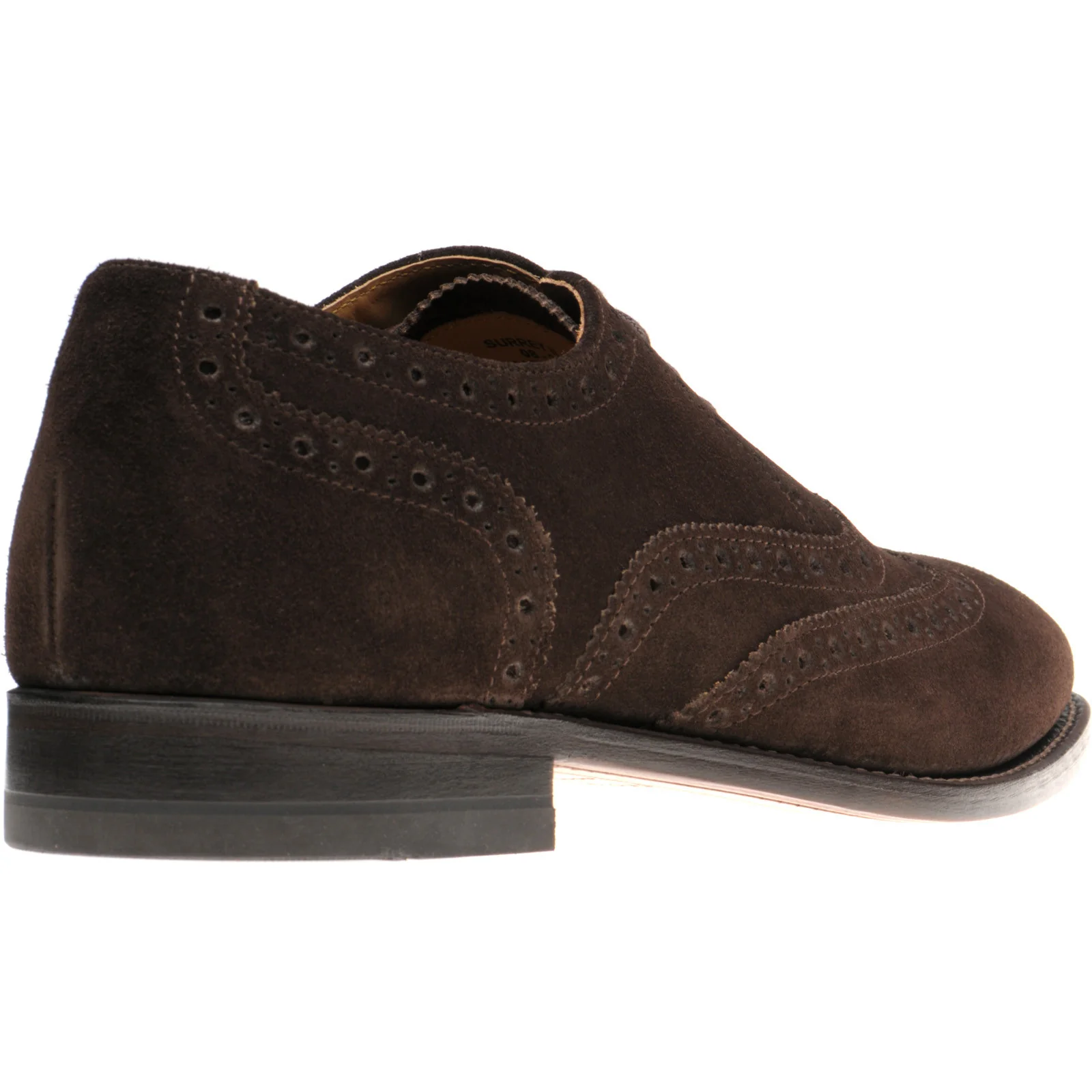 Herring Surrey II mens brogues in dark brown suede - Image 4