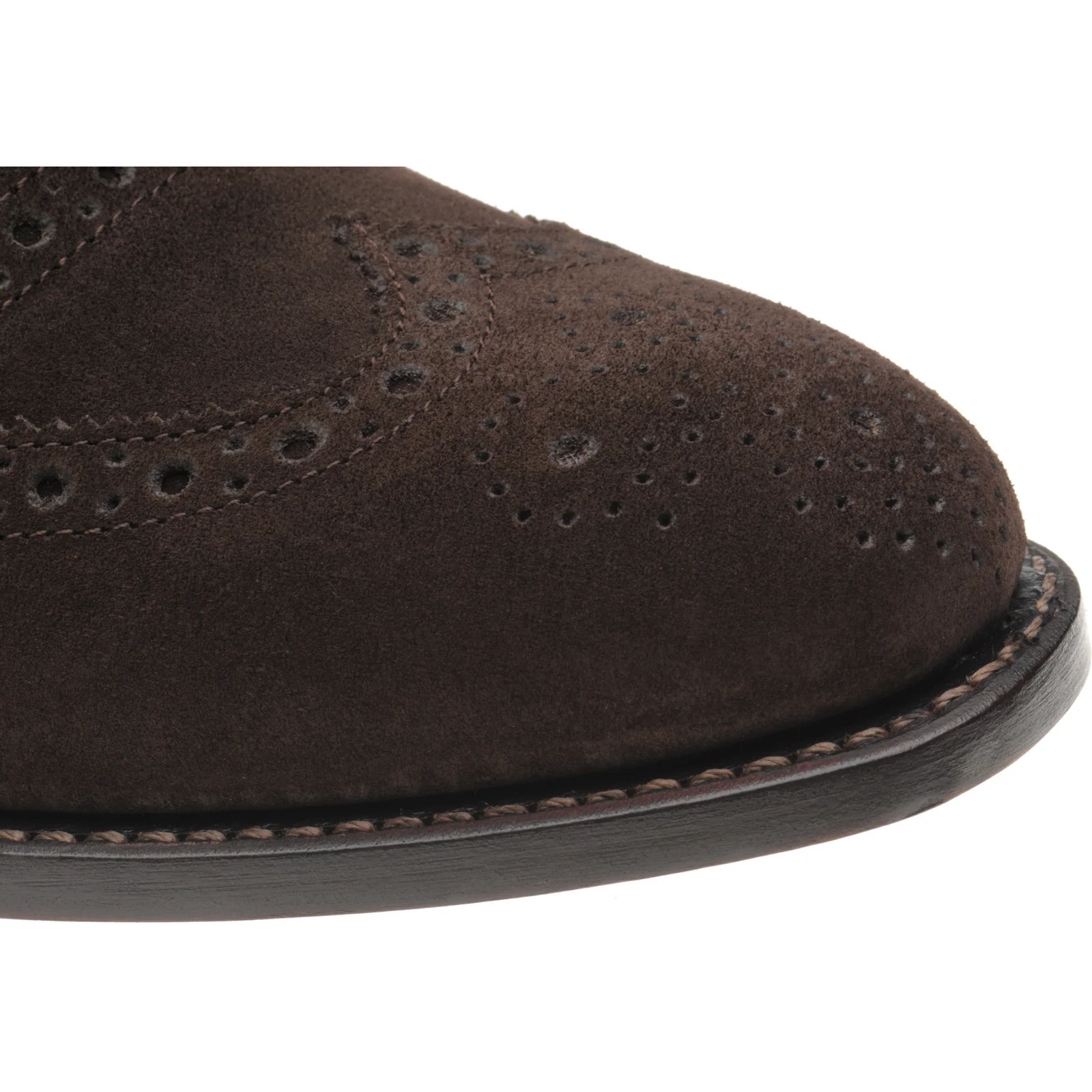 Herring Surrey II mens brogues in dark brown suede - Image 5
