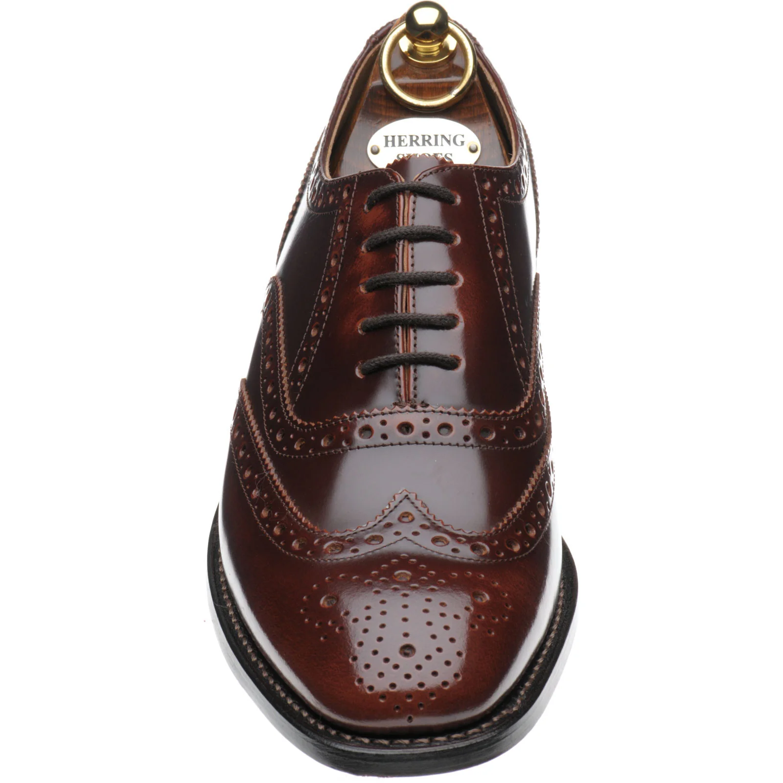 Herring Surrey II mens brogues in ivywood polished - Image 2