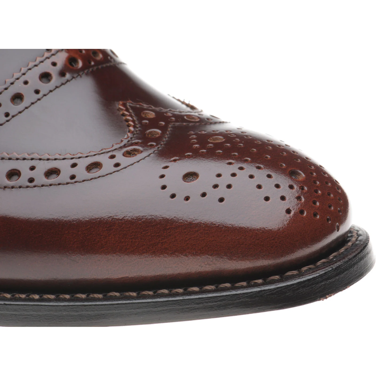 Herring Surrey II mens brogues in ivywood polished - Image 5