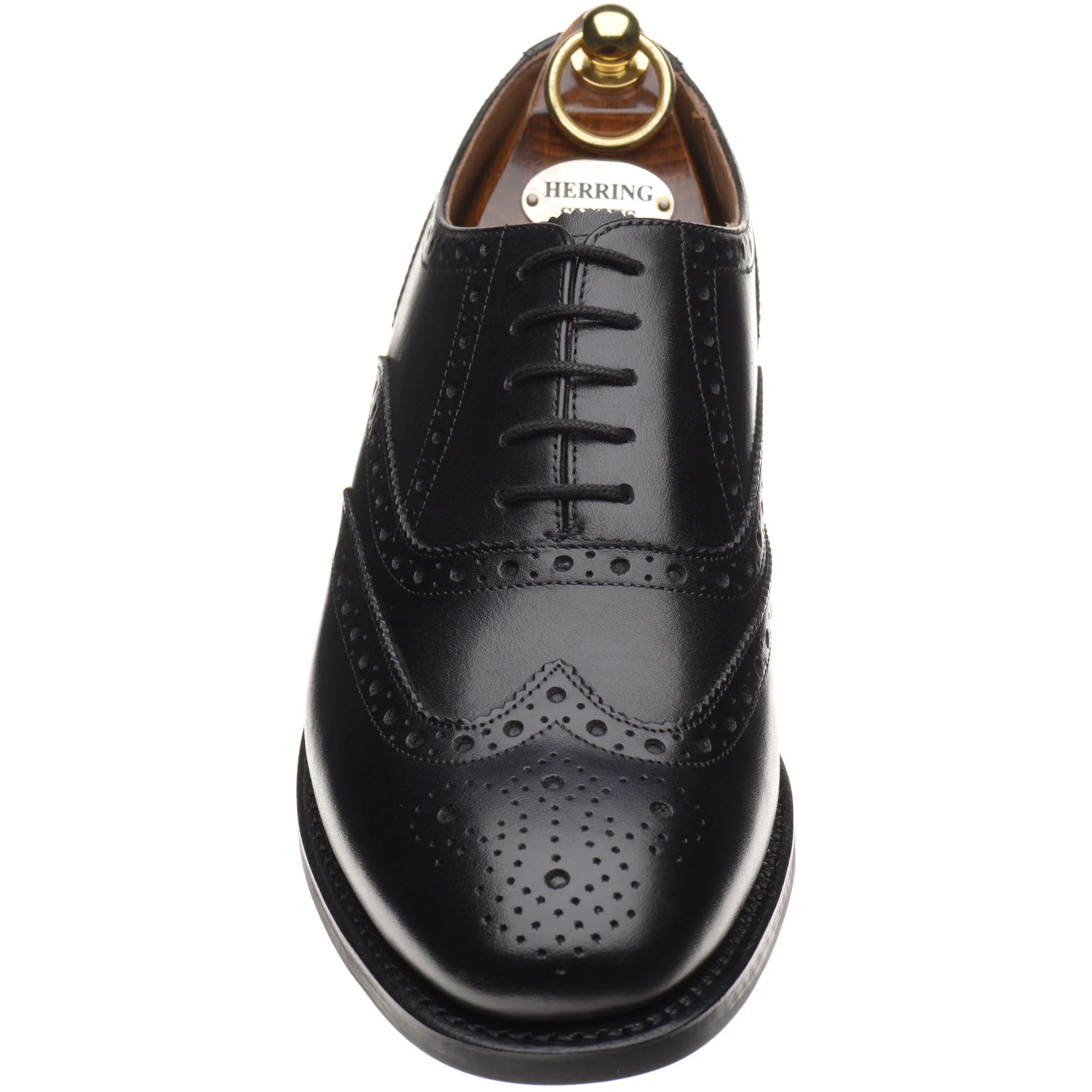 Herring Surrey II Rubber mens rubber-soled brogues in black calf - Image 2