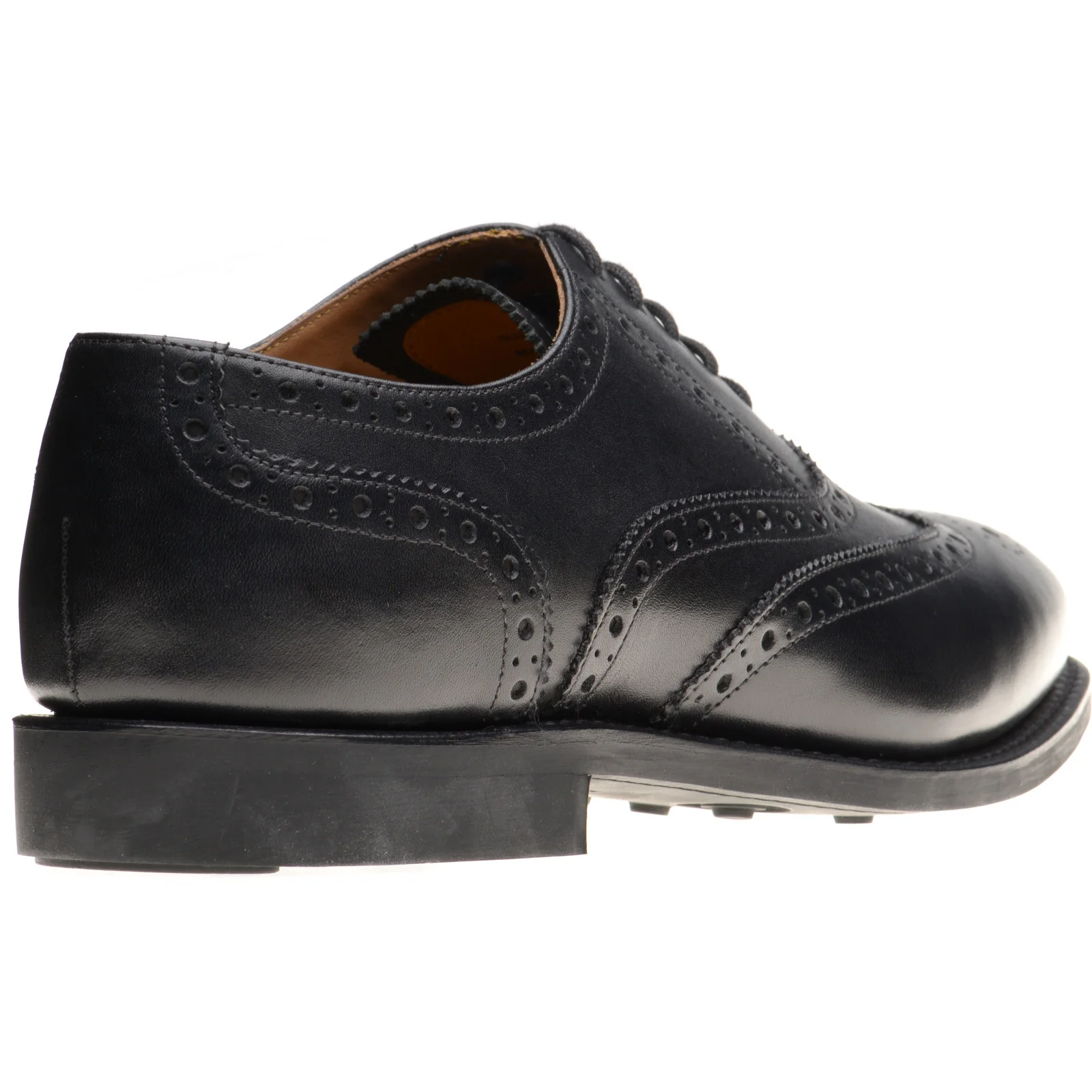 Herring Surrey II Rubber mens rubber-soled brogues in black calf - Image 4