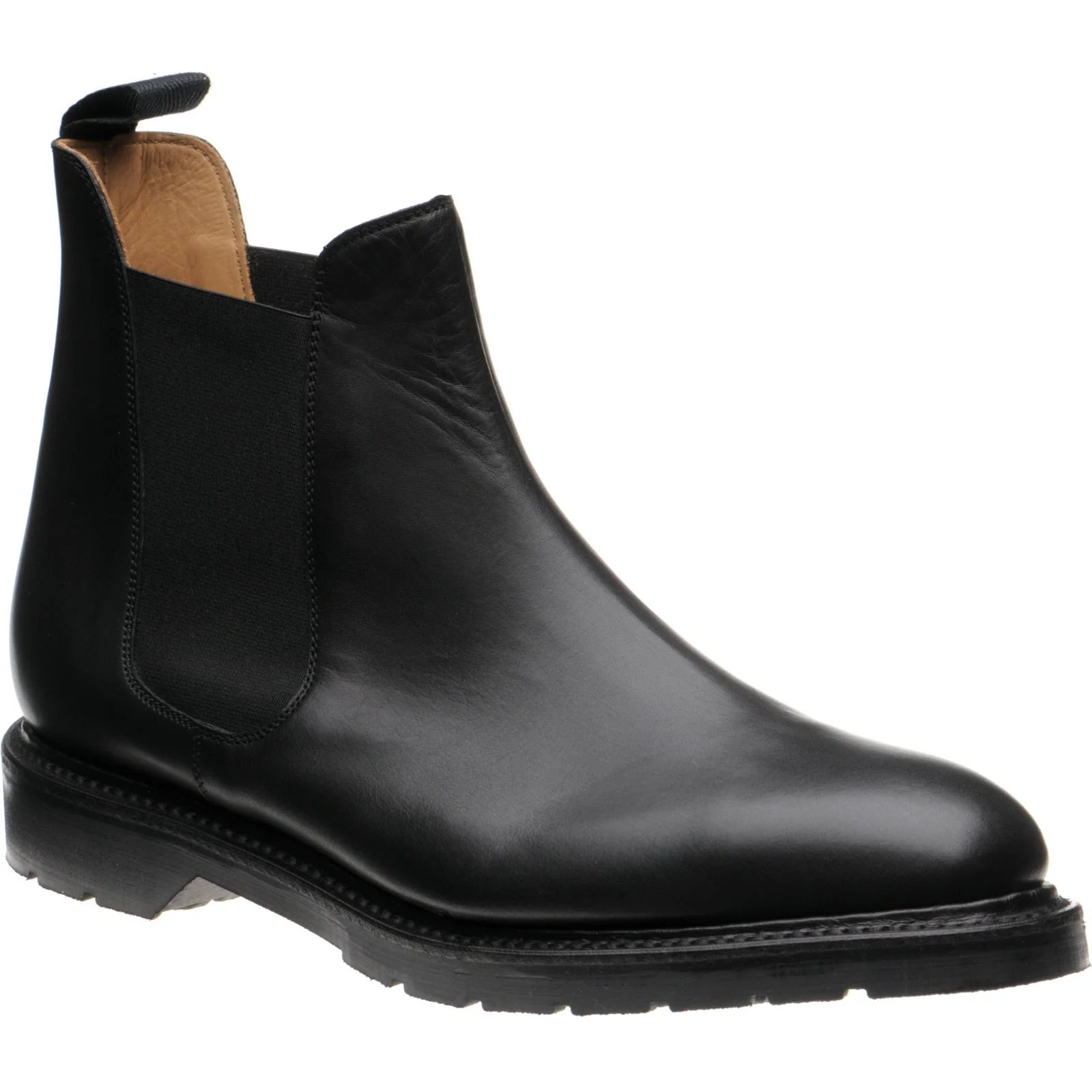 Herring Sywell mens rubber-soled boots in black calf