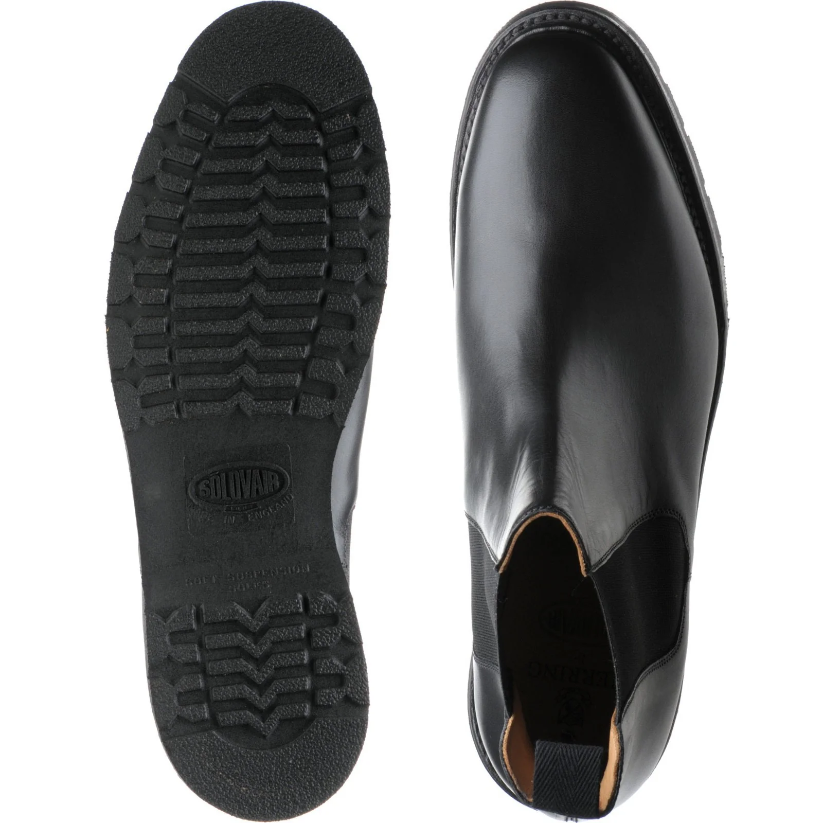 Herring Sywell mens rubber-soled boots in black calf - Image 3