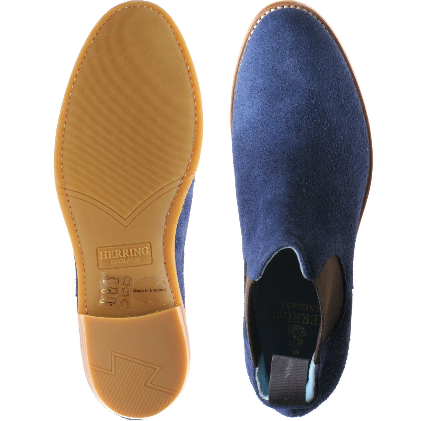 Herring Tamara Ladies ladies rubber-soled Chelsea boots in navy suede - Image 3