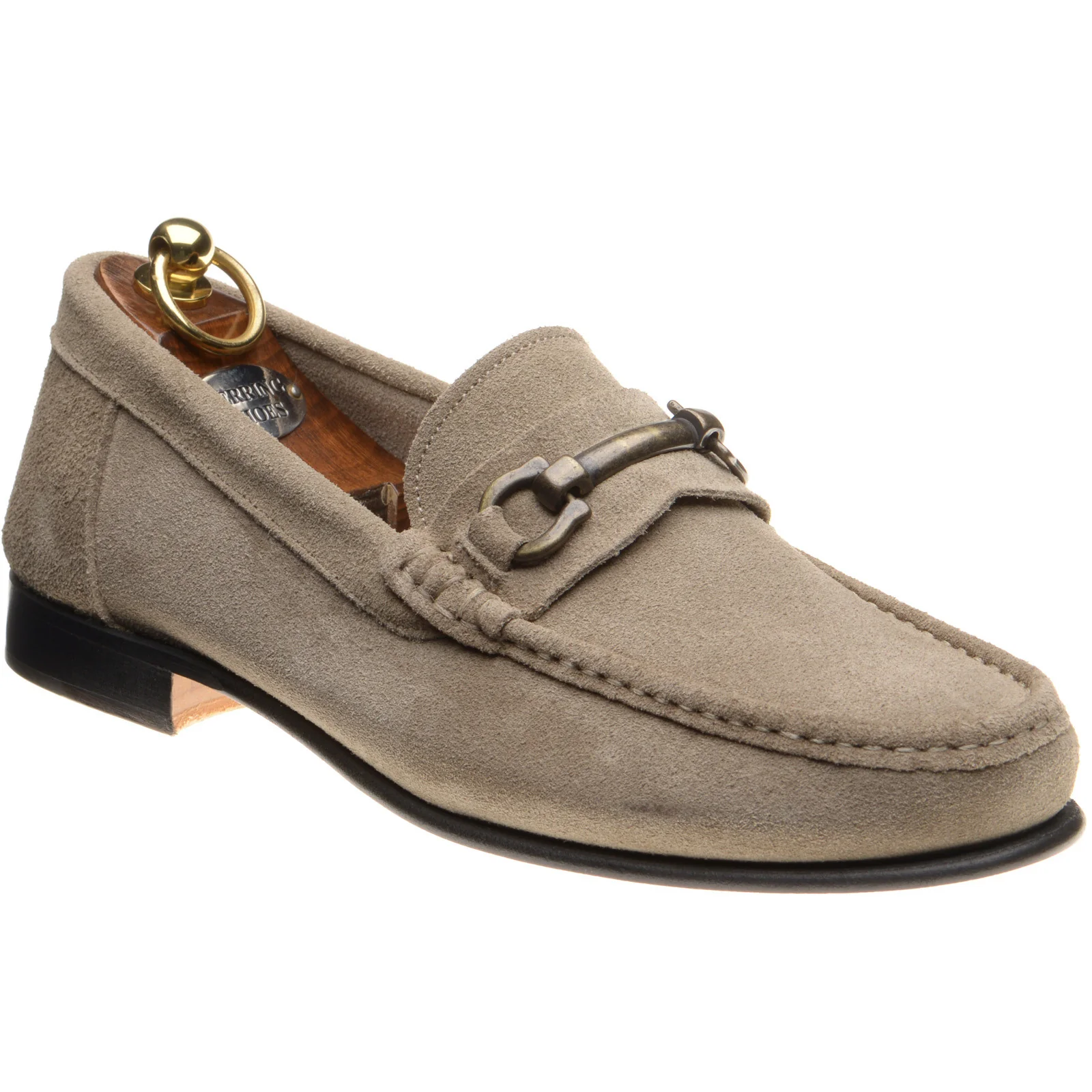 Herring Taormina mens hybrid-soled loafers in taupe suede