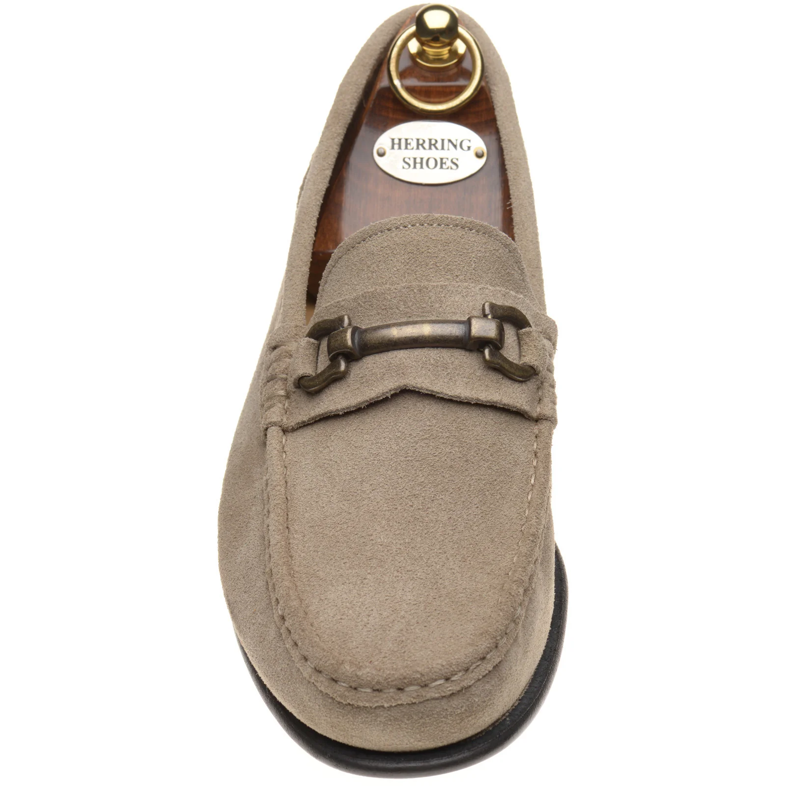 Herring Taormina mens hybrid-soled loafers in taupe suede - Image 2