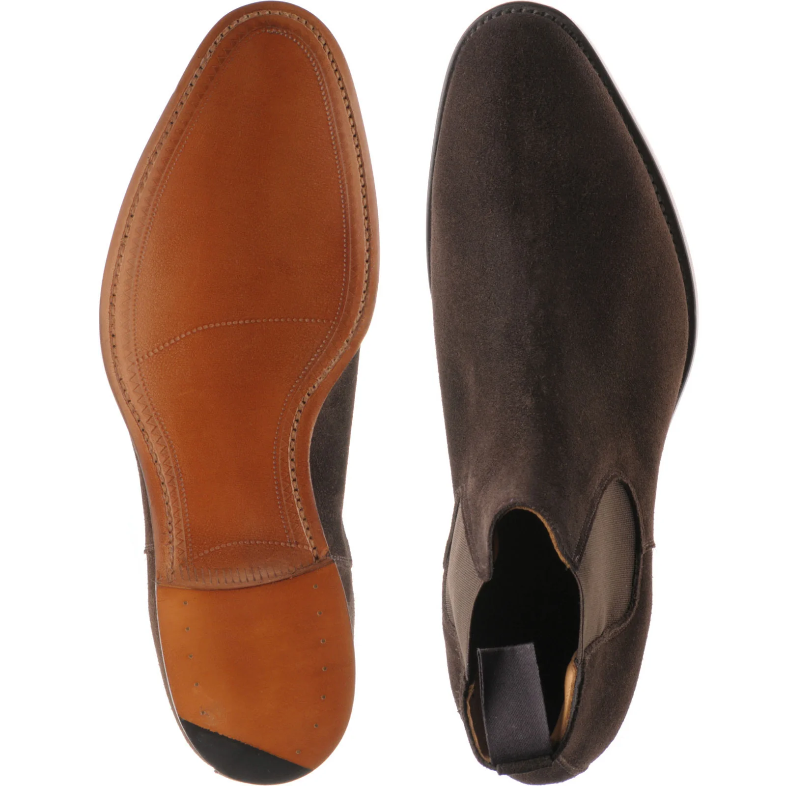 Herring Taverner mens Chelsea boots in brown suede - Image 3
