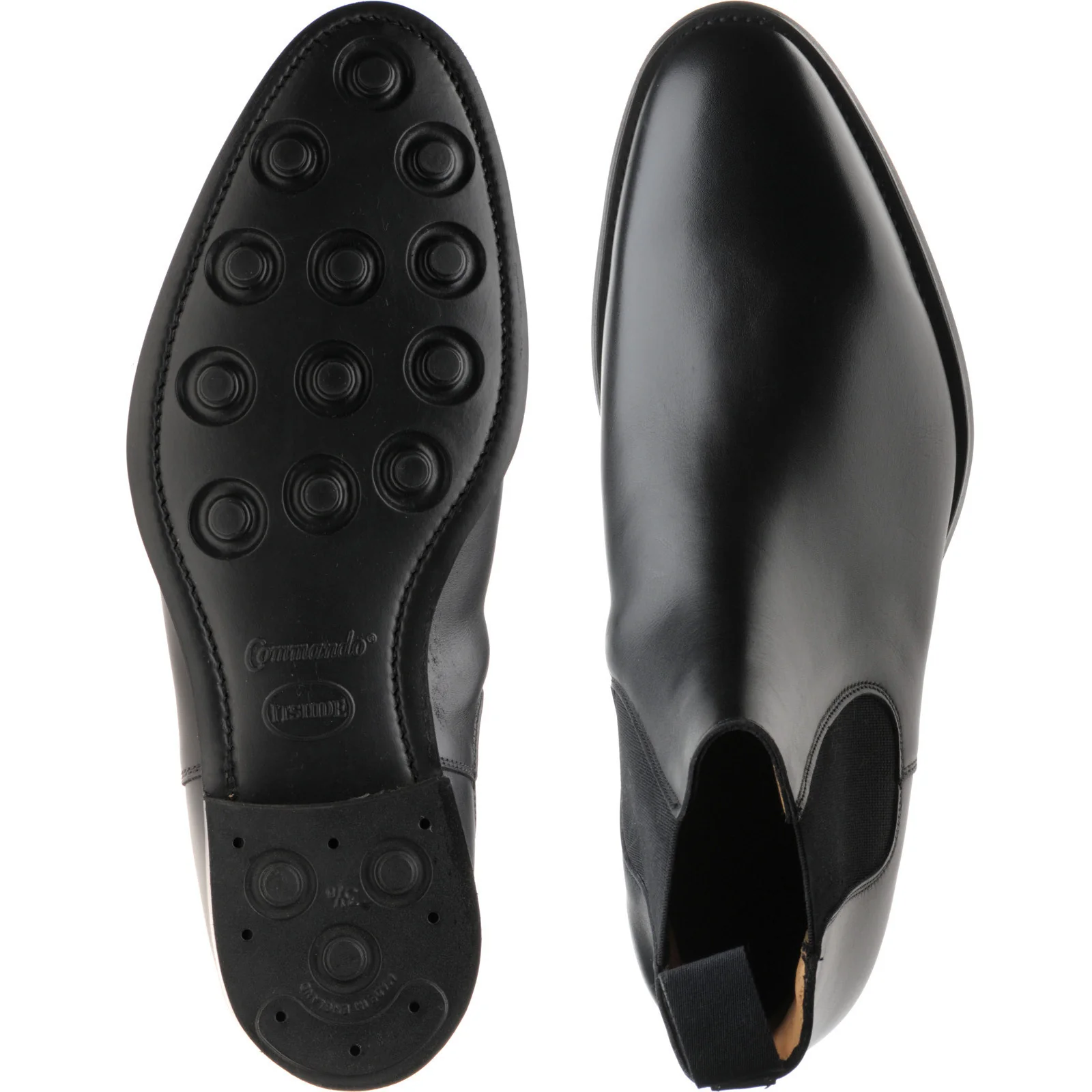 Herring Taverner Rubber mens rubber-soled Chelsea boots in black calf - Image 3