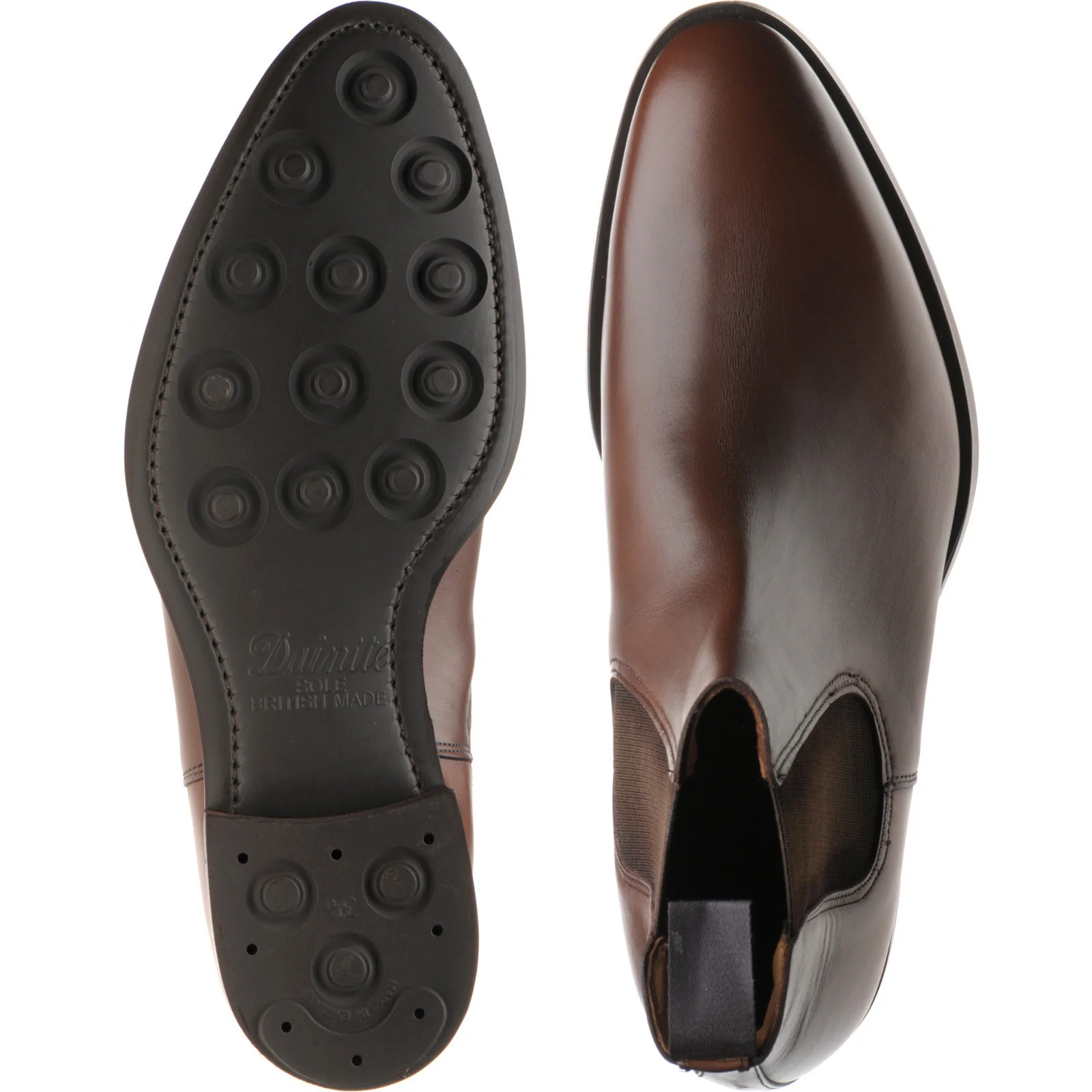 Herring Taverner Rubber mens rubber-soled Chelsea boots in brown calf - Image 3