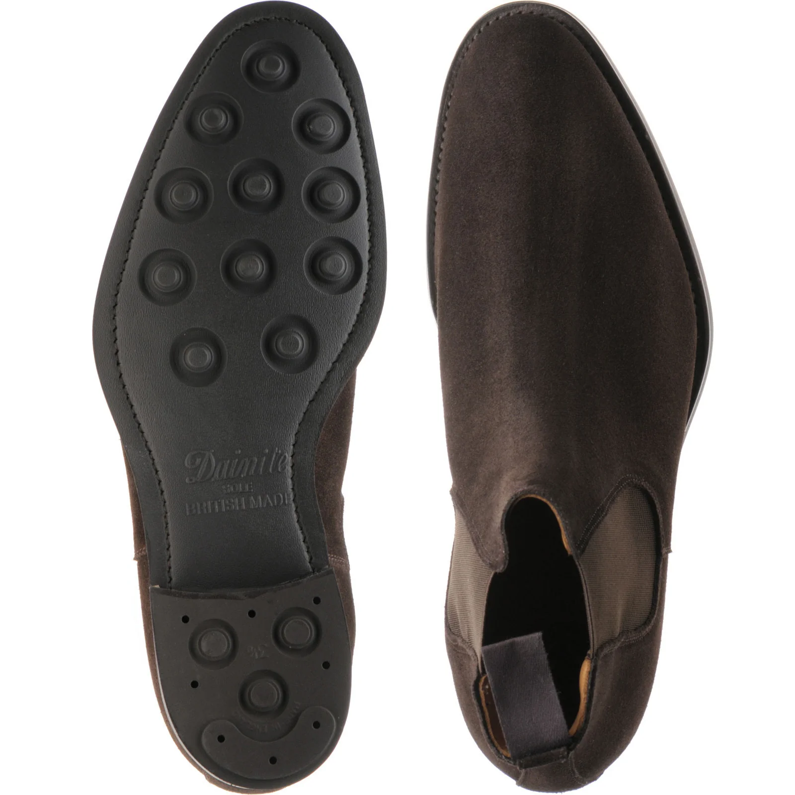 Herring Taverner Rubber mens rubber-soled Chelsea boots in brown suede - Image 3
