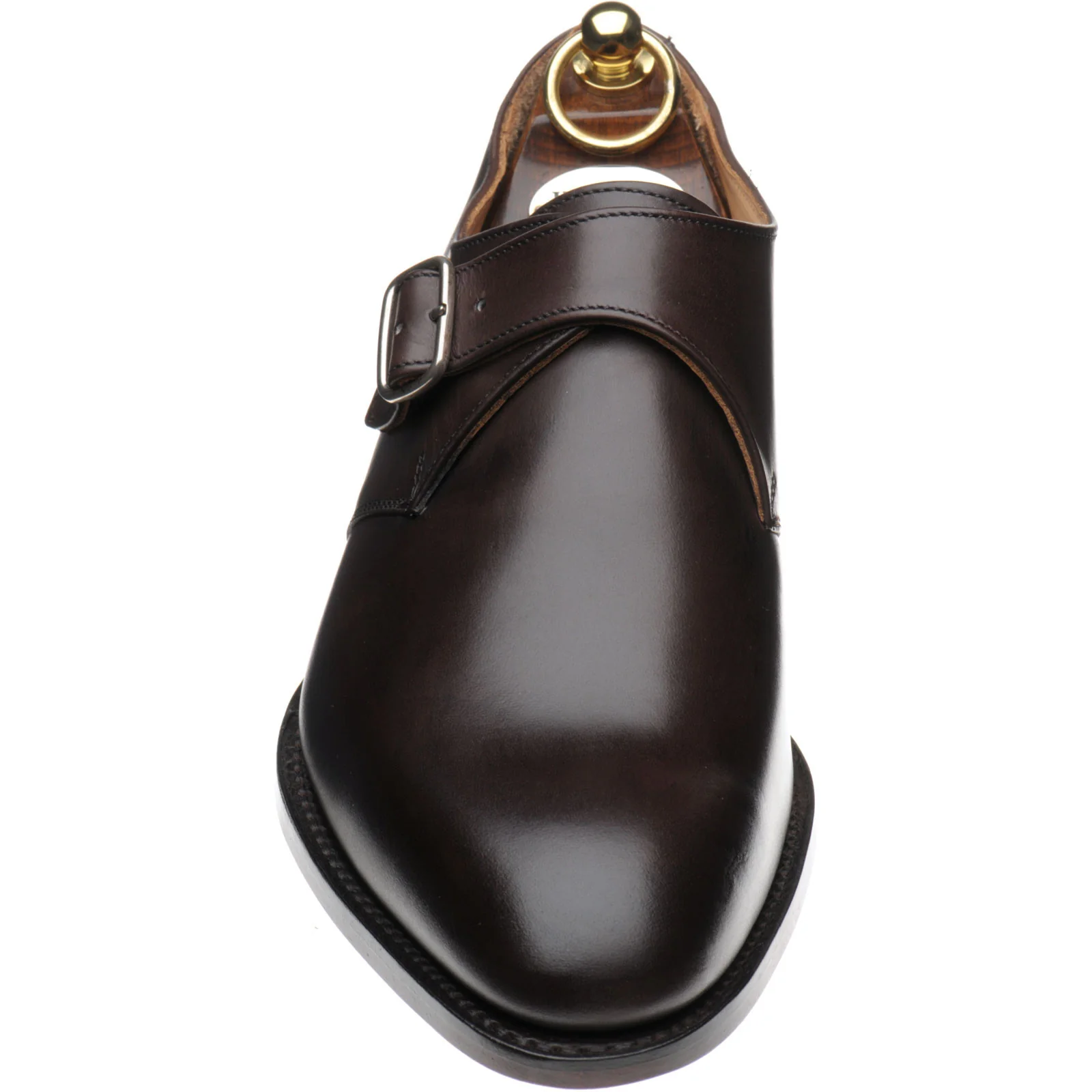 Herring Tay mens monk shoes in dark brown calf - Image 2