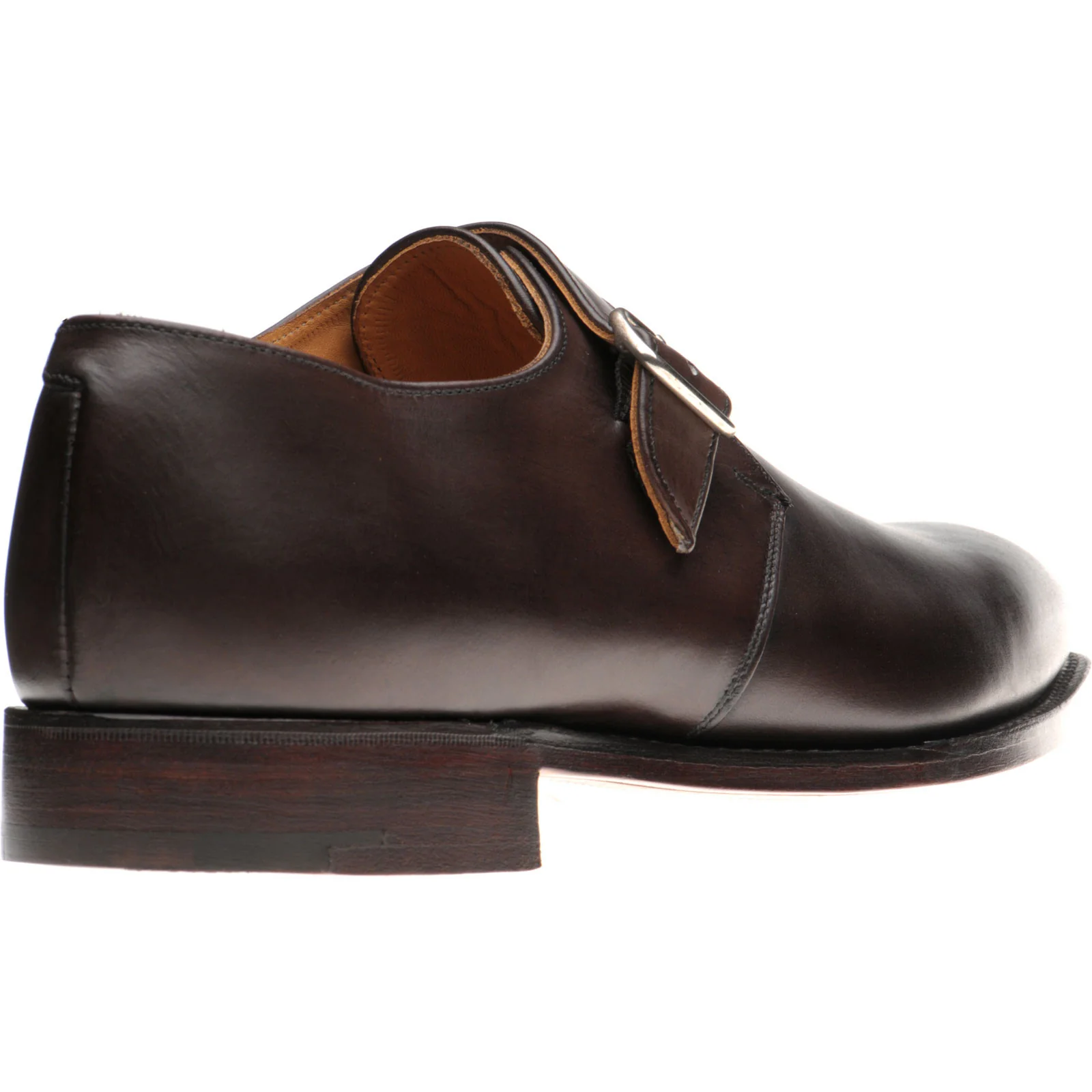 Herring Tay mens monk shoes in dark brown calf (second) - Image 4