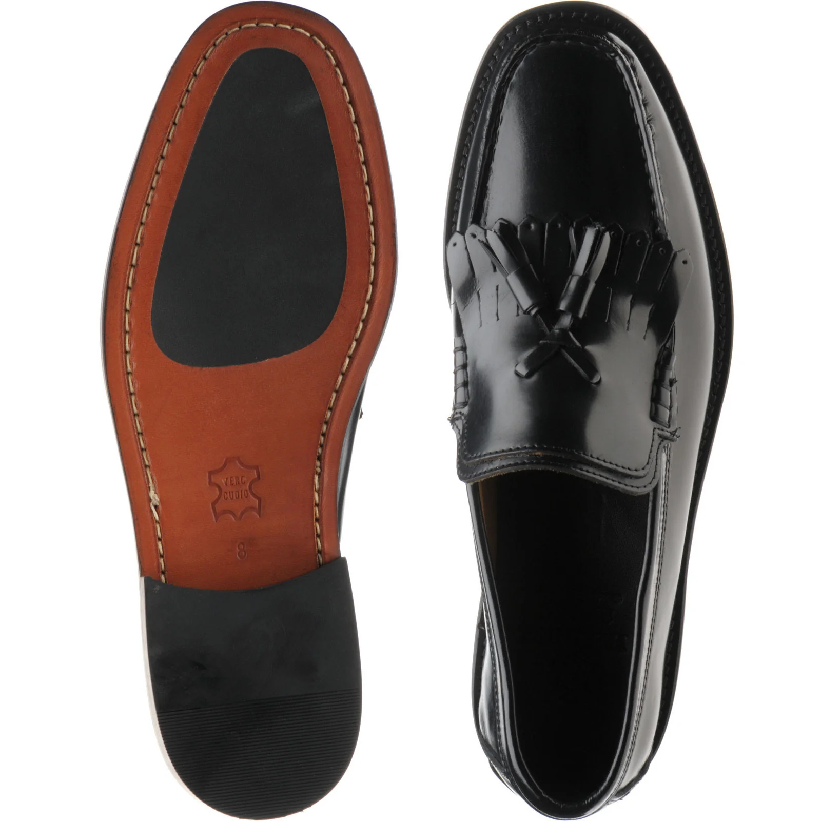 Herring Terni II mens hybrid-soled tasselled loafers in black polished - Image 3