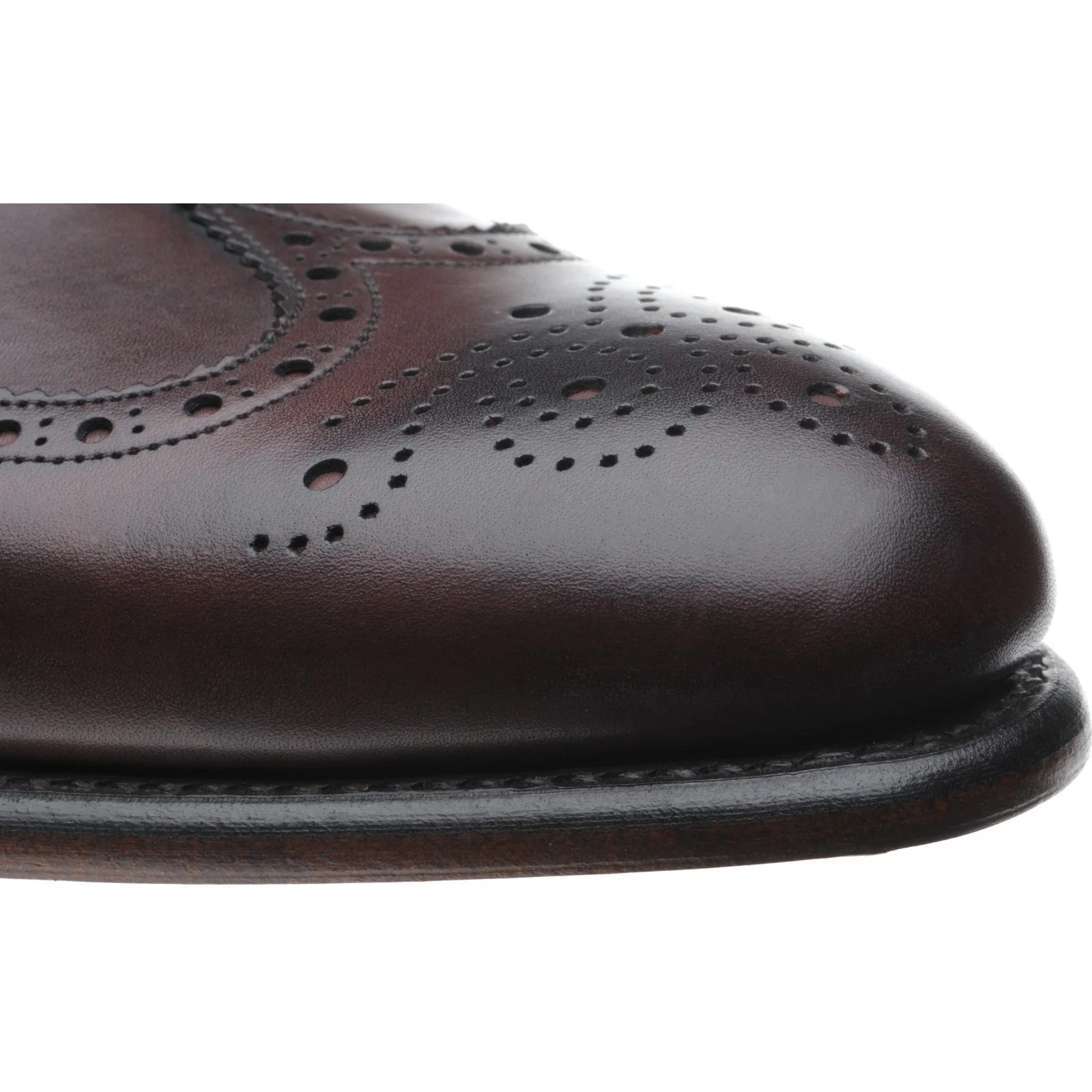 Herring Thatcher mens brogue Chelsea boots in burgundy calf - Image 5