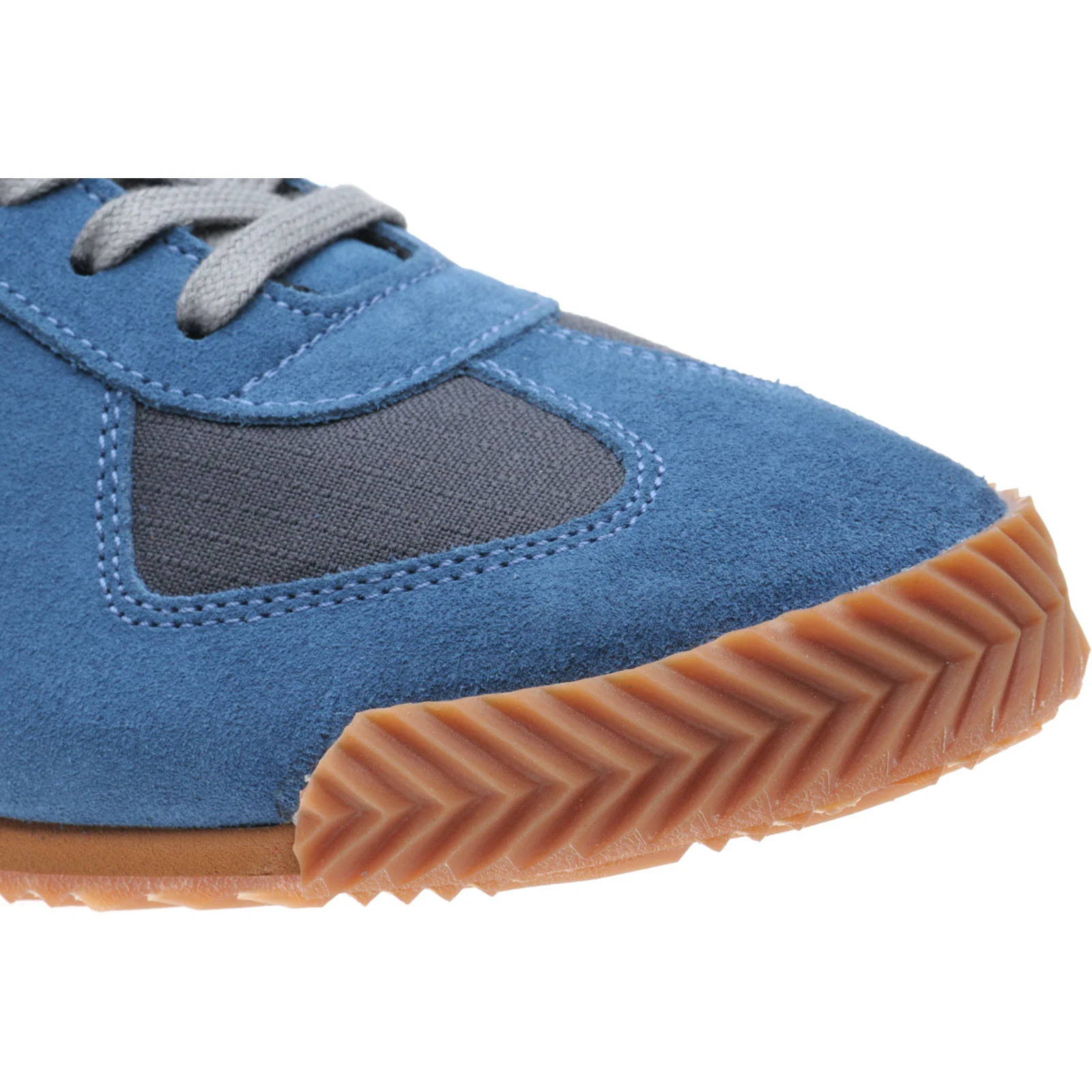 Herring Tokyo Hi-Top Trainer mens rubber-soled boots in grey titan and teal suede - Image 5