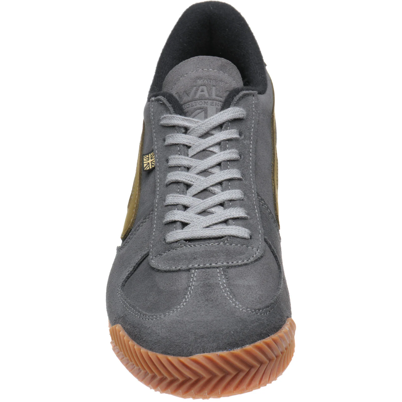 Herring Tokyo Trainer mens rubber-soled trainers in dark grey suede and lime nubuck - Image 2