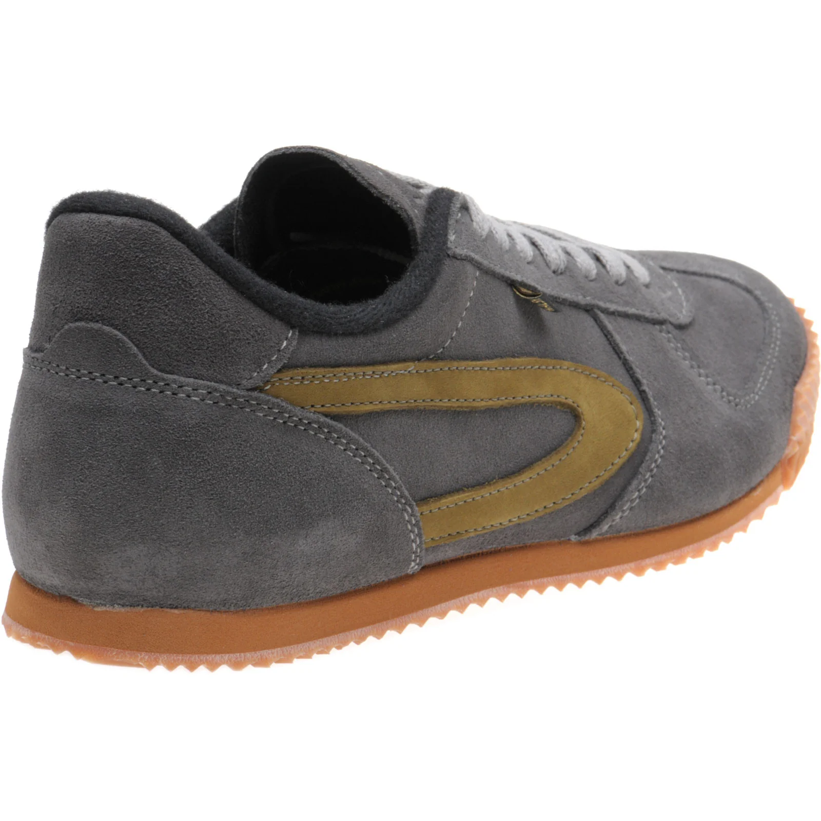 Herring Tokyo Trainer mens rubber-soled trainers in dark grey suede and lime nubuck - Image 4