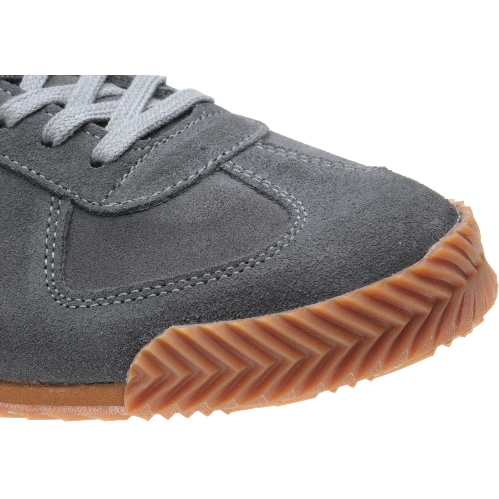 Herring Tokyo Trainer mens rubber-soled trainers in dark grey suede and lime nubuck - Image 5