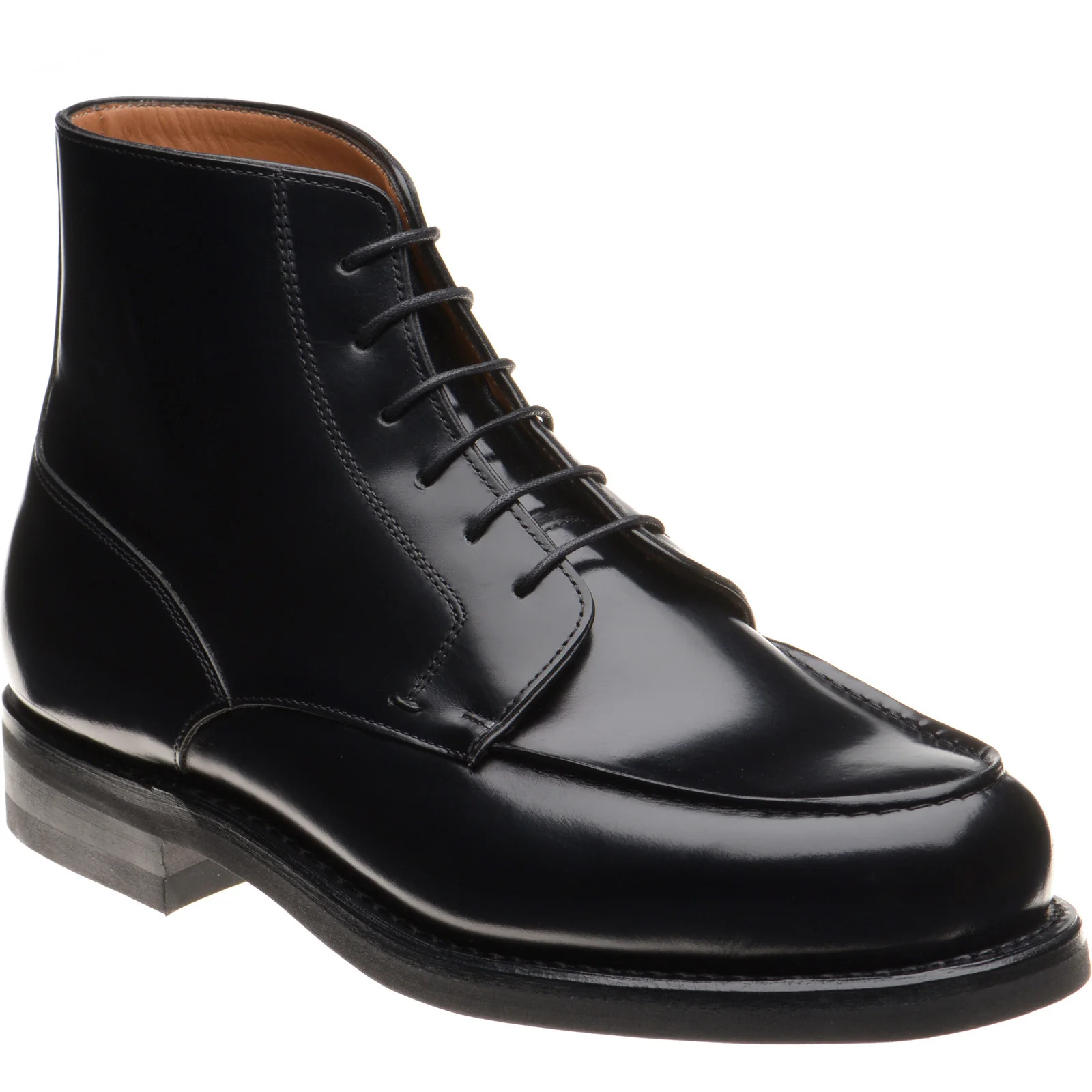 Herring Toulon mens rubber-soled boots in black polished