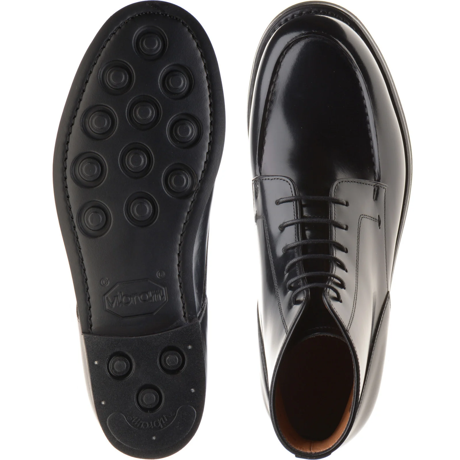Herring Toulon mens rubber-soled boots in black polished - Image 3