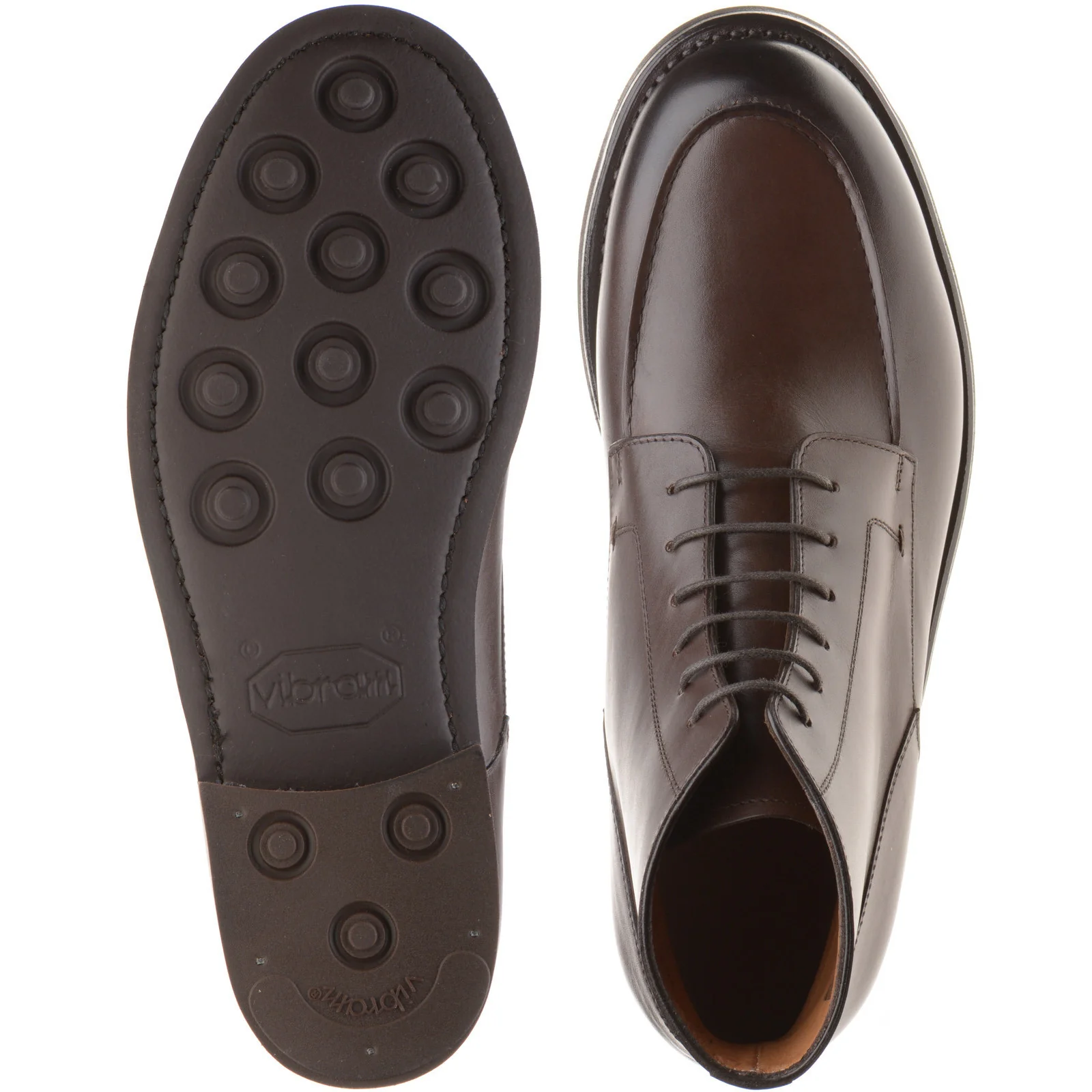 Herring Toulon mens rubber-soled boots in dark brown calf (second) - Image 3