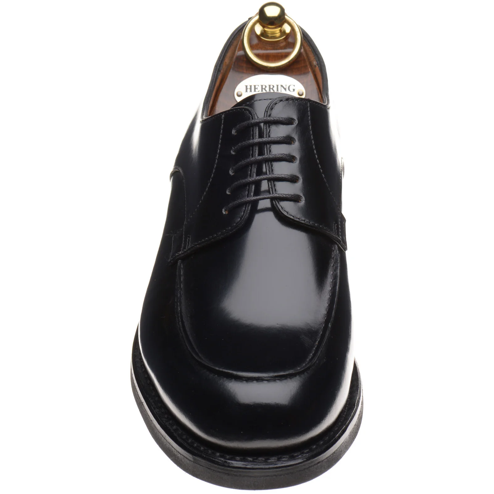 Herring Tours mens rubber-soled Derby shoes in black polished (second) - Image 2